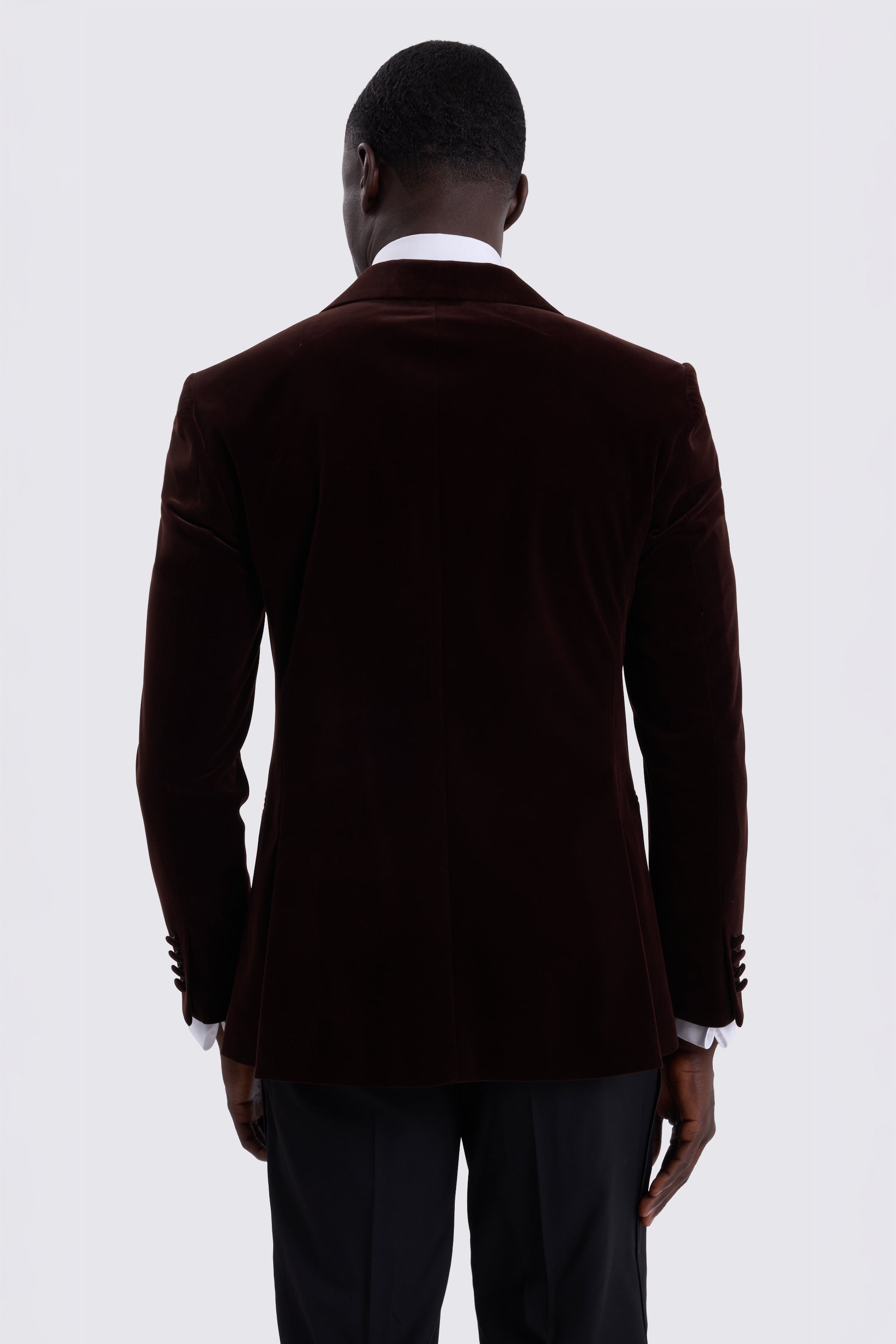 Slim Fit Brown Velvet Jacket