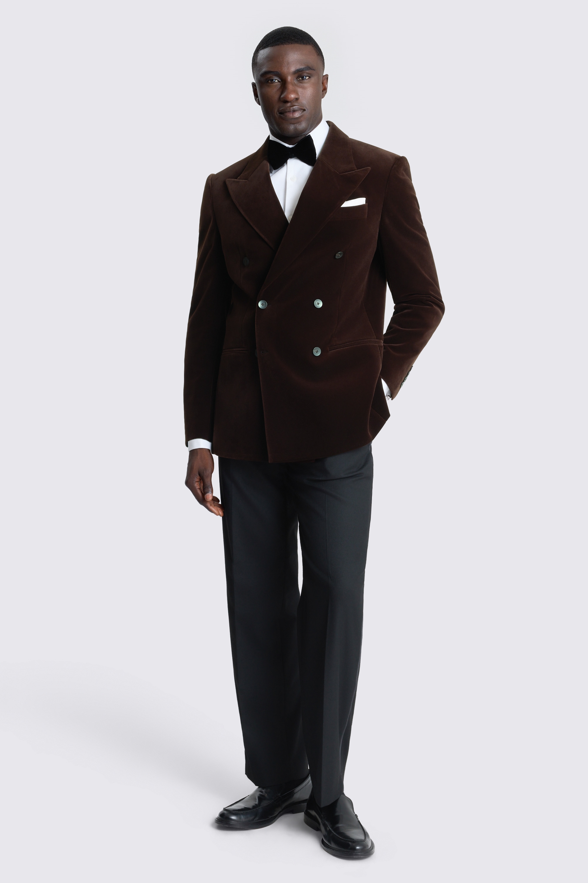 Relaxed Fit Brown Velvet Suit Jacket 