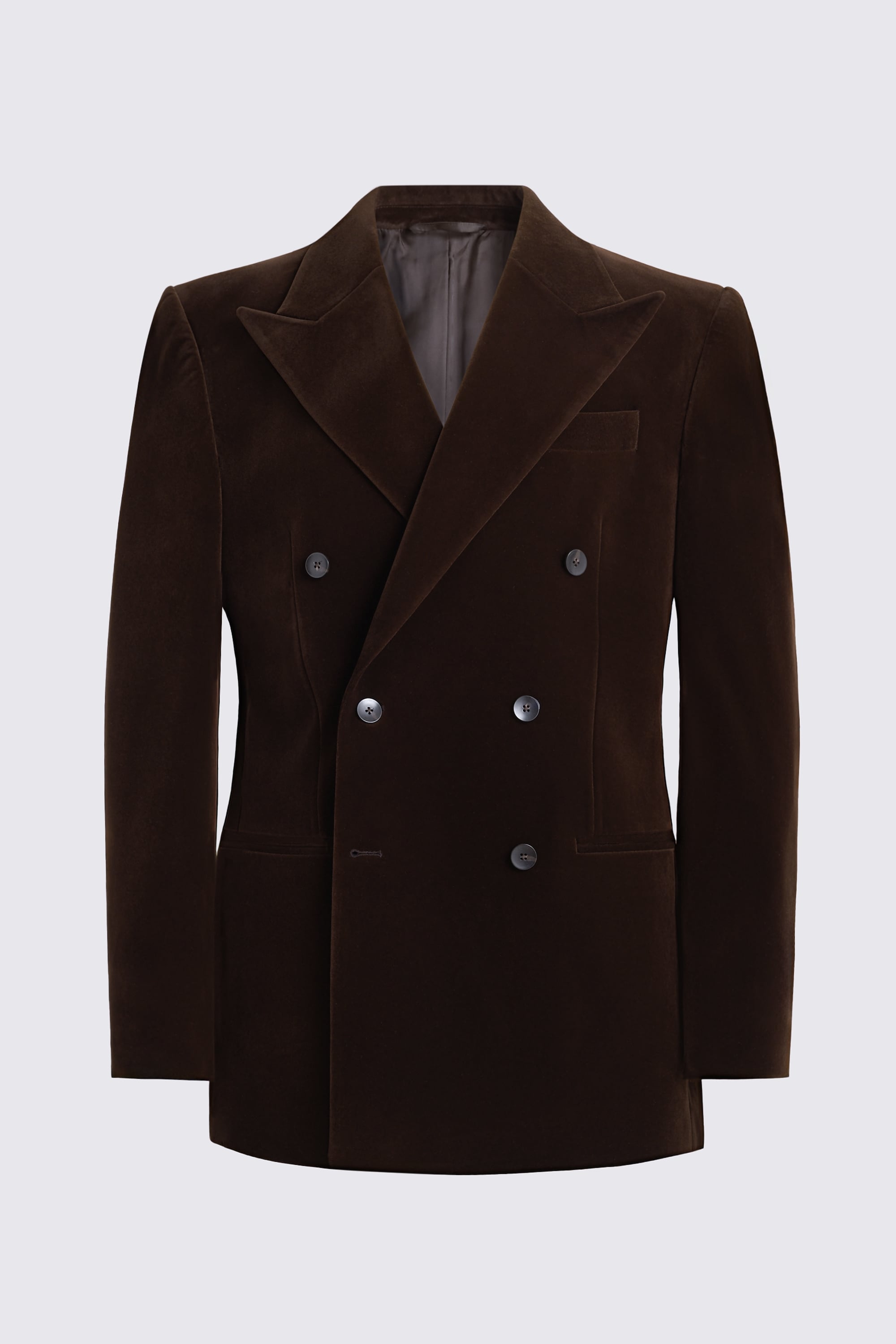 Relaxed Fit Brown Velvet Suit Jacket