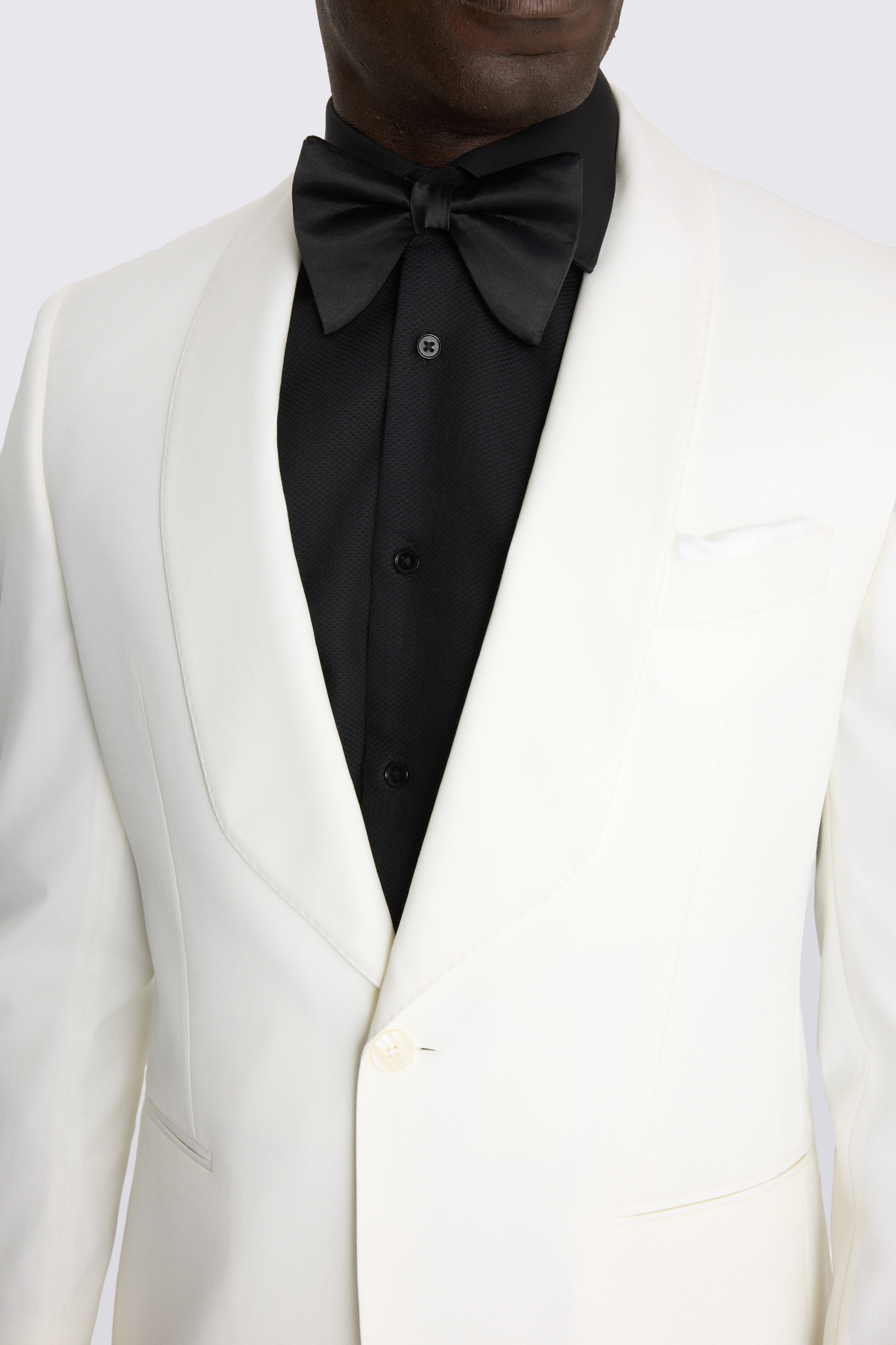 Tailored Fit Off White Shawl Suit