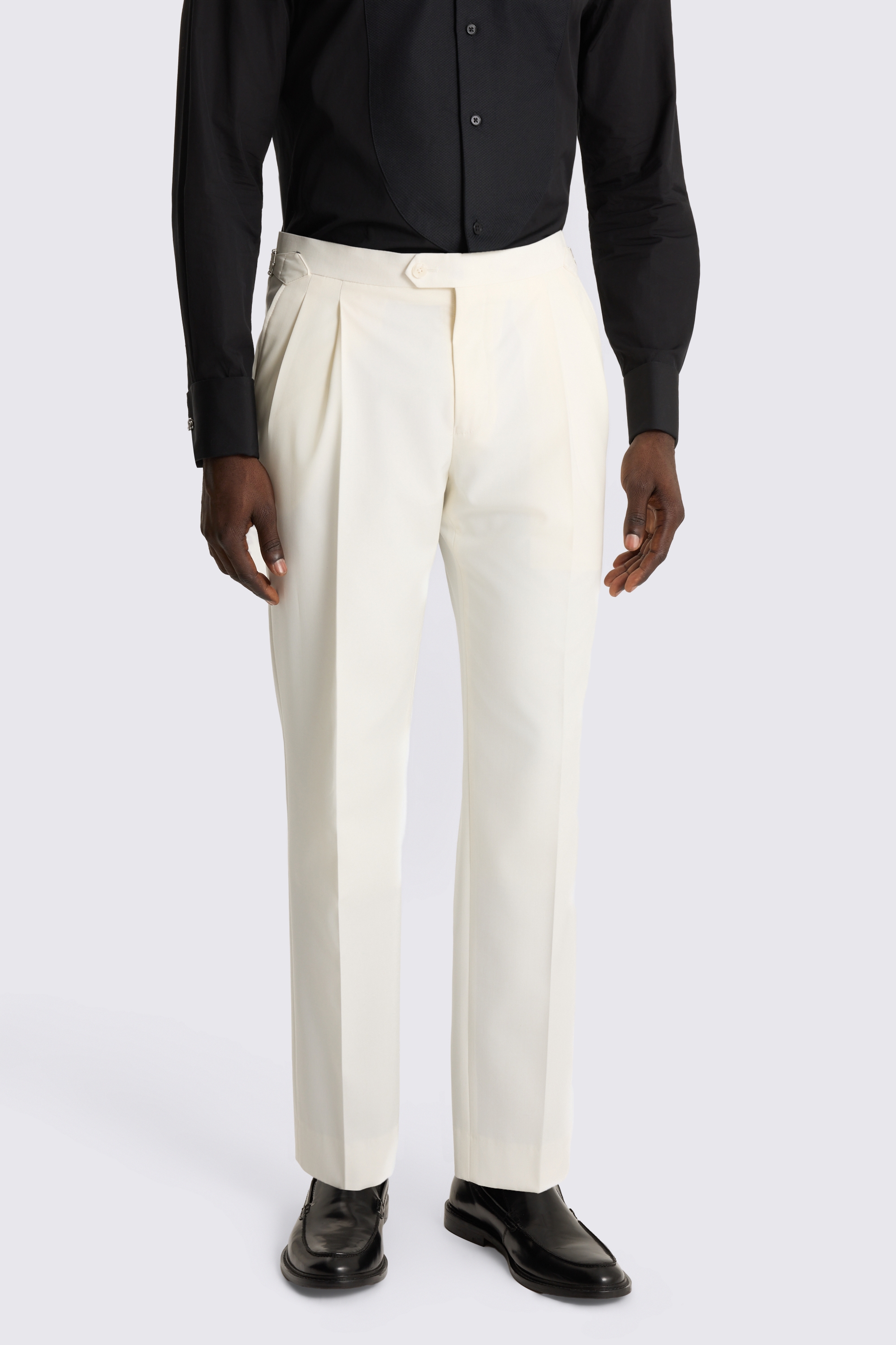 Tailored Fit Off White Shawl Suit