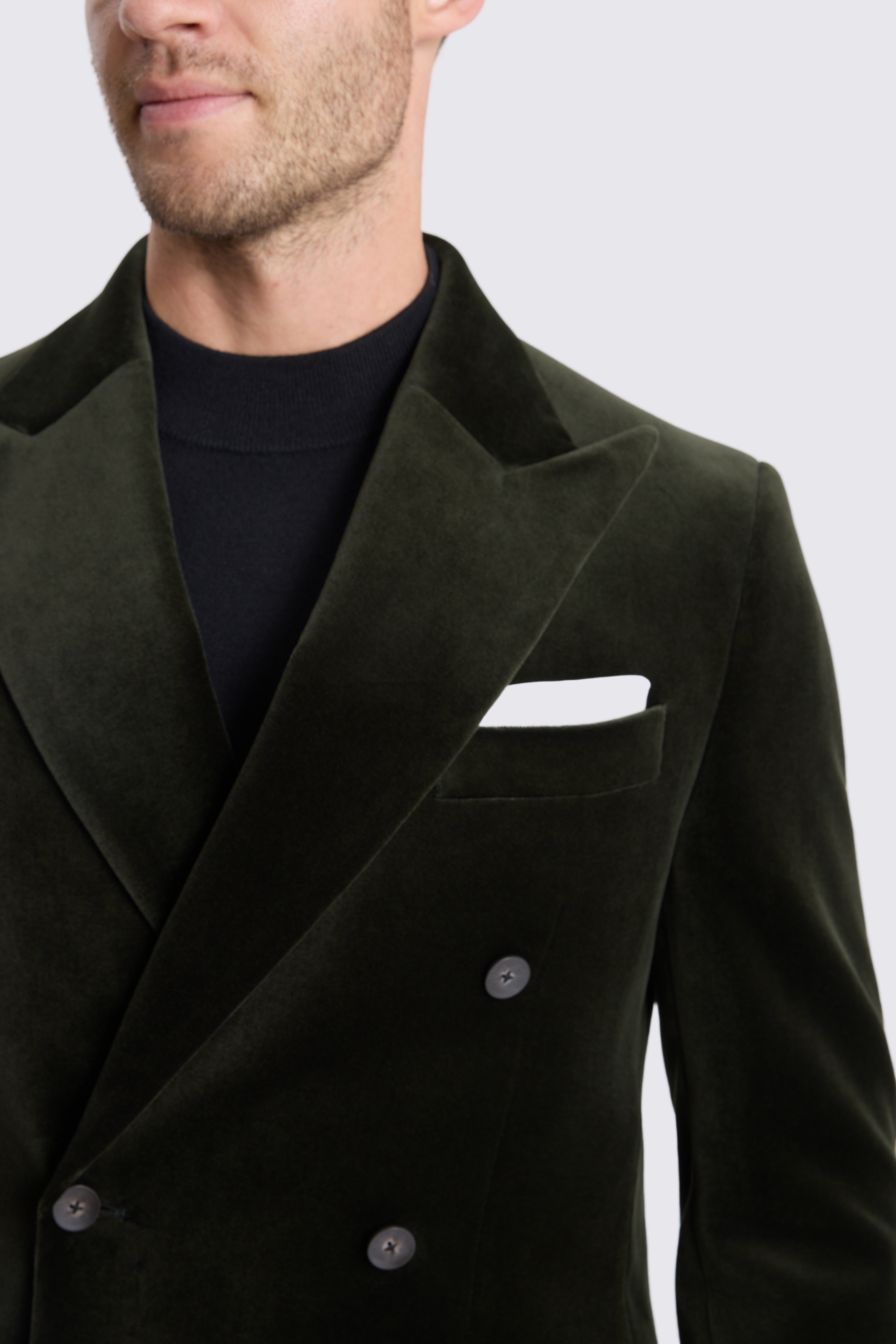 Tailored Fit Dark Olive Velvet Jacket