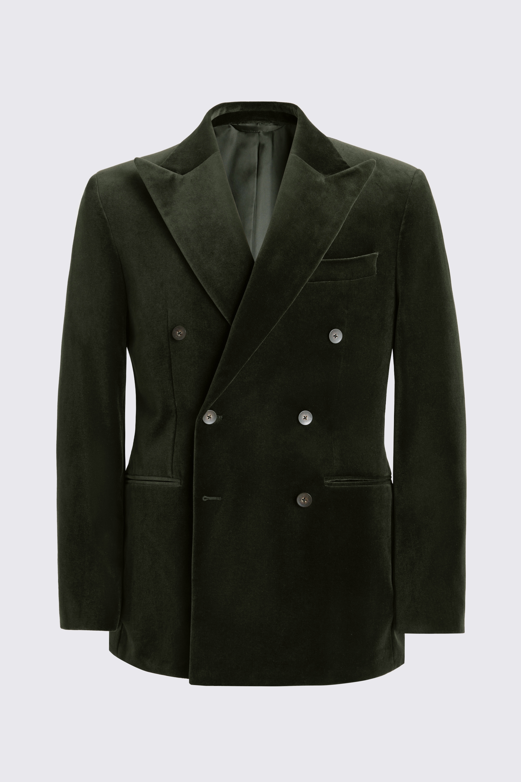 Tailored Fit Dark Olive Velvet Jacket