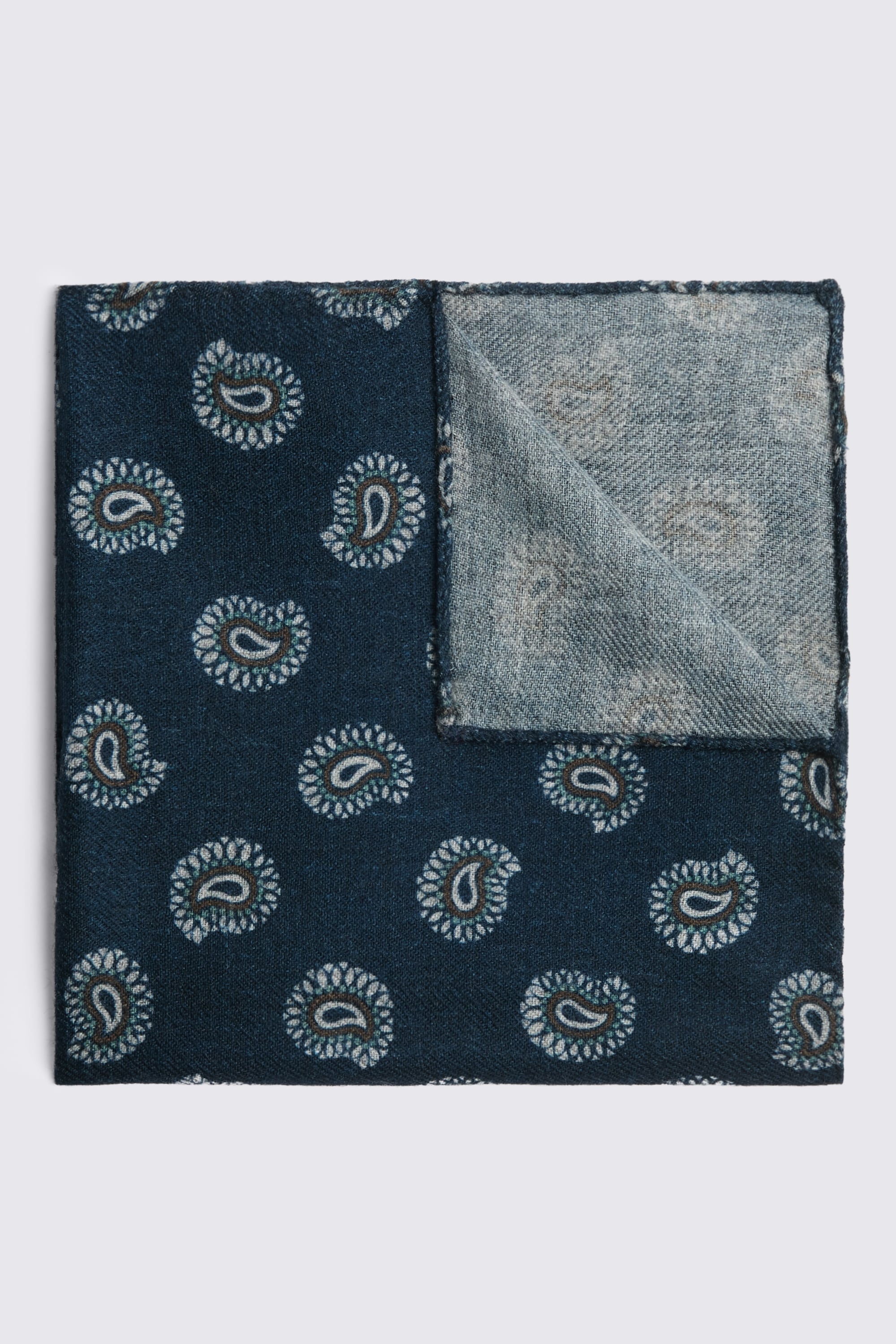 Italian Navy Paisley Pocket Square