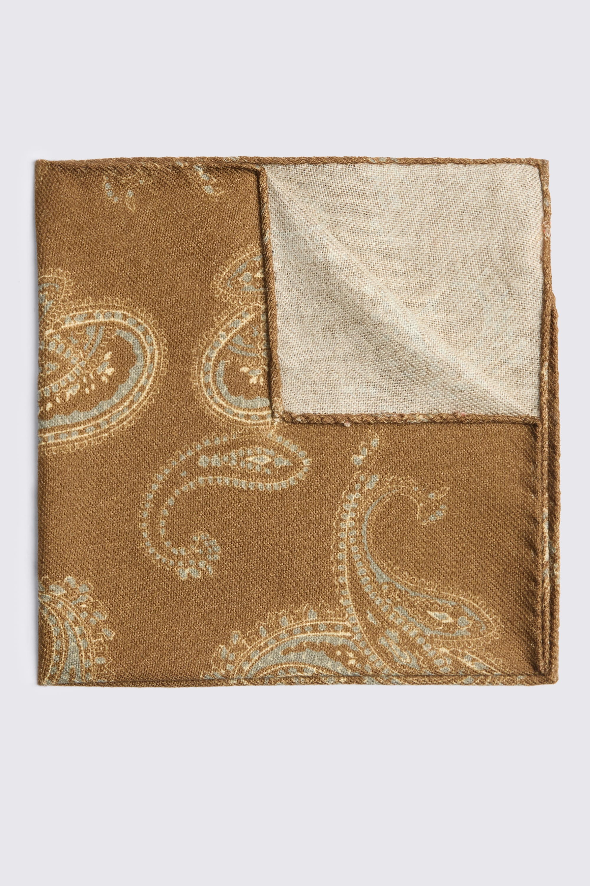 Italian Dark Gold Paisley Pocket Square