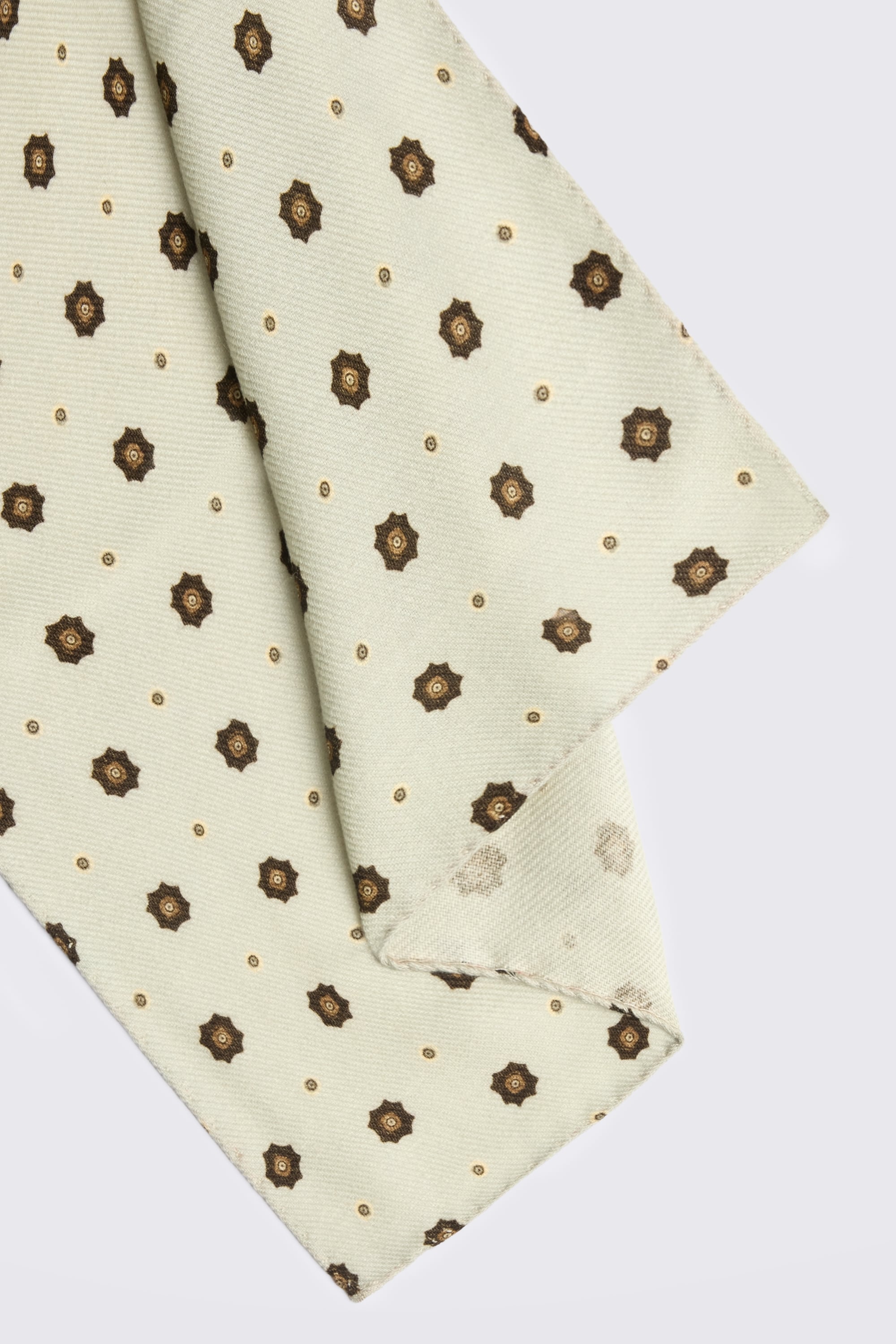 Italian Blue Brown Medallion Pocket Square