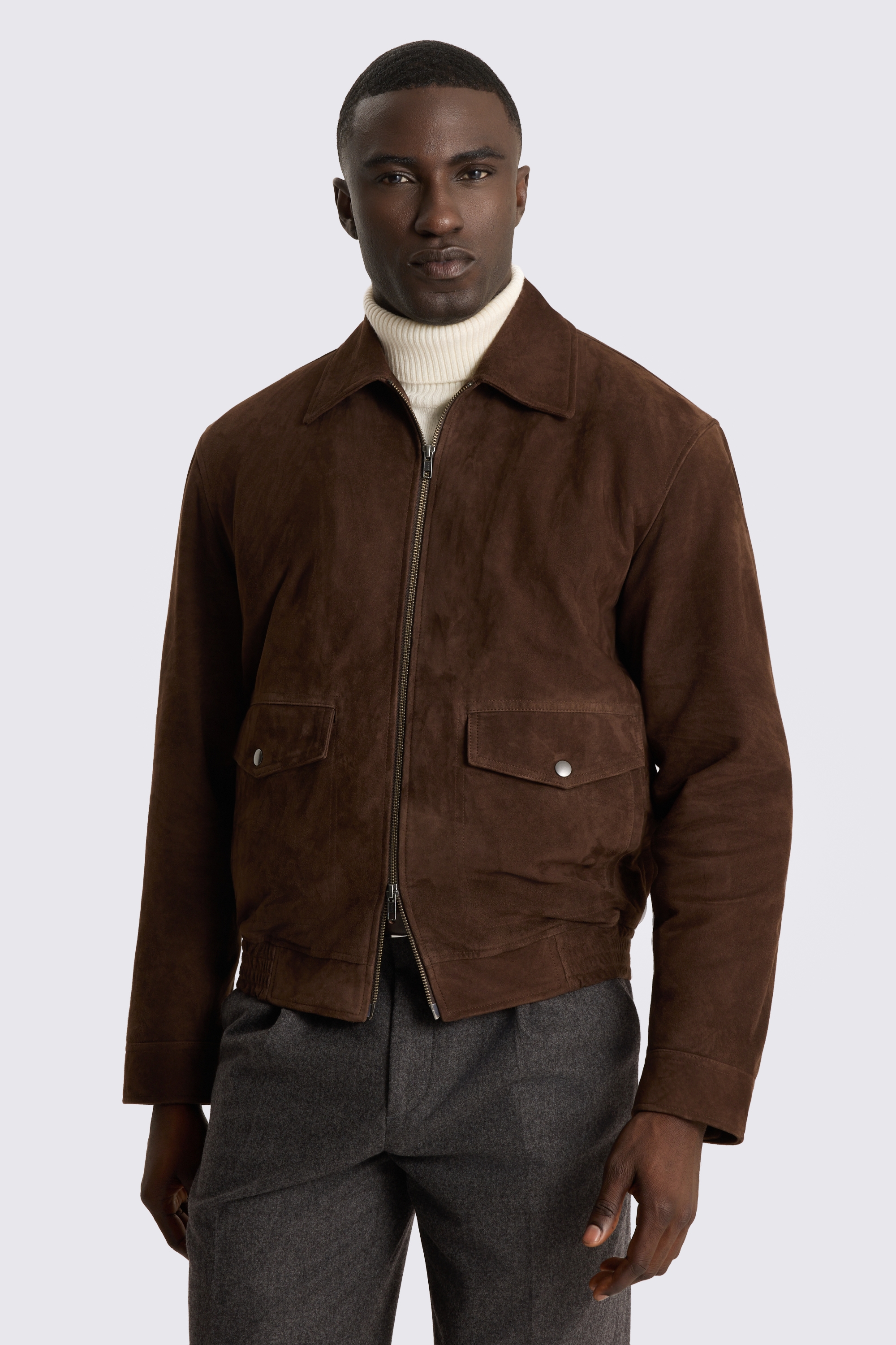 Brown Suede Quilted Blosuon Jacket