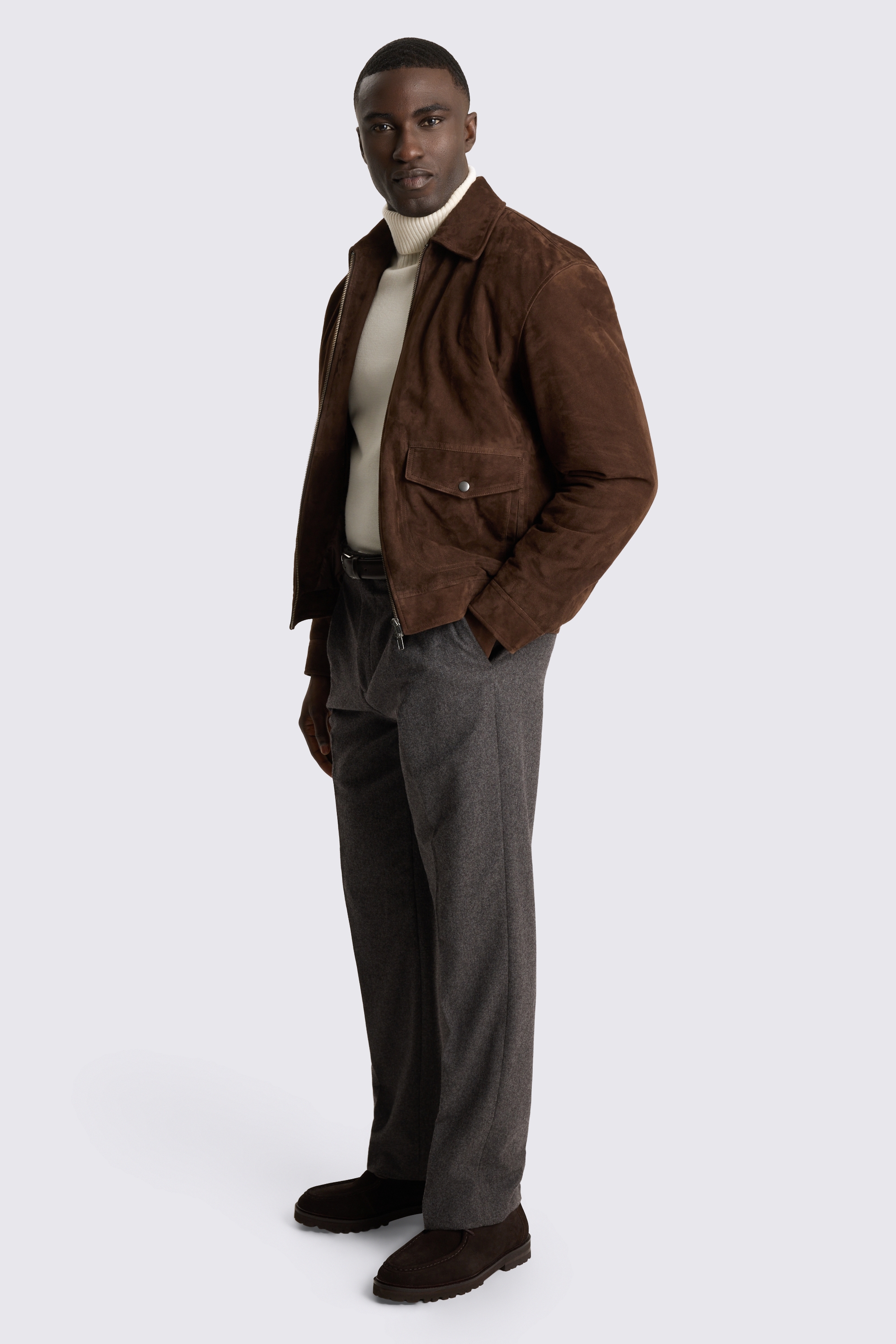 Brown Suede Quilted Blosuon Jacket