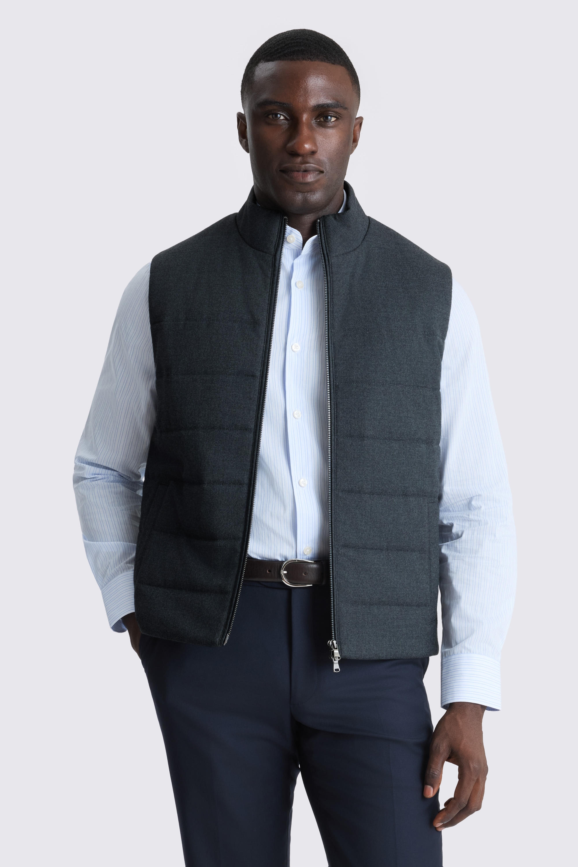 Charcoal Flannel Gilet
