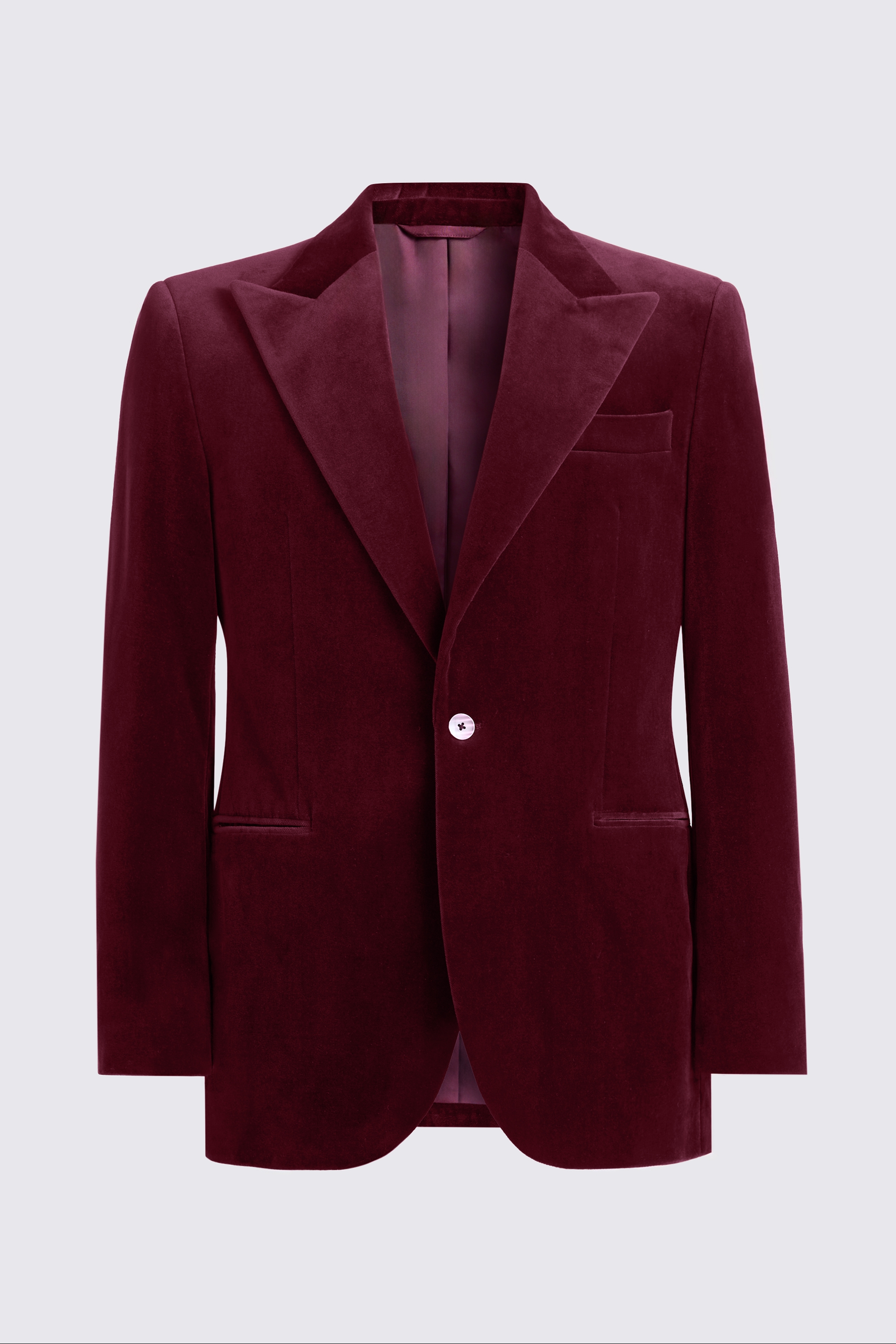 Tailored Fit Burgundy Velvet Jacket