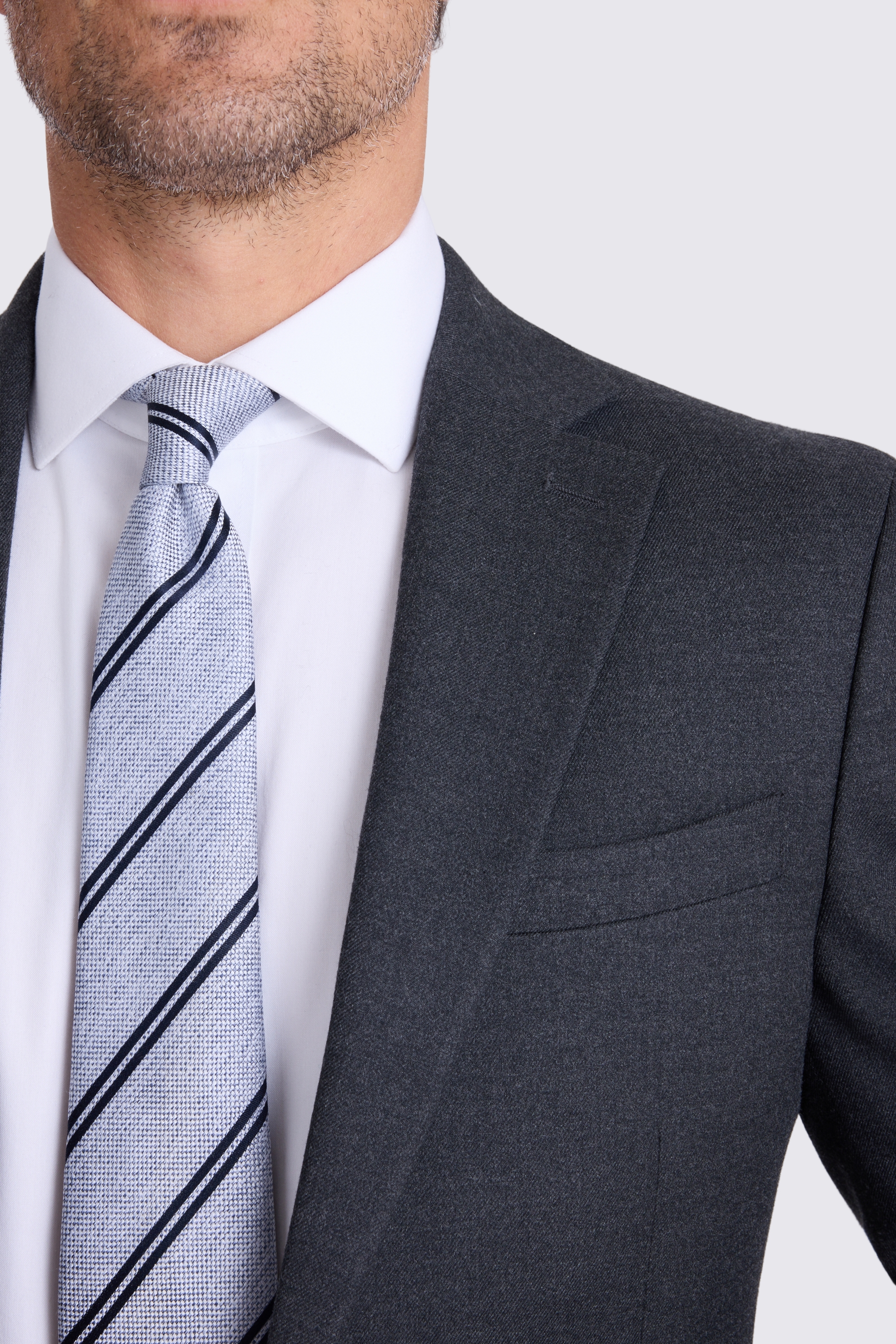 Slim Fit Charcoal Flannel Suit