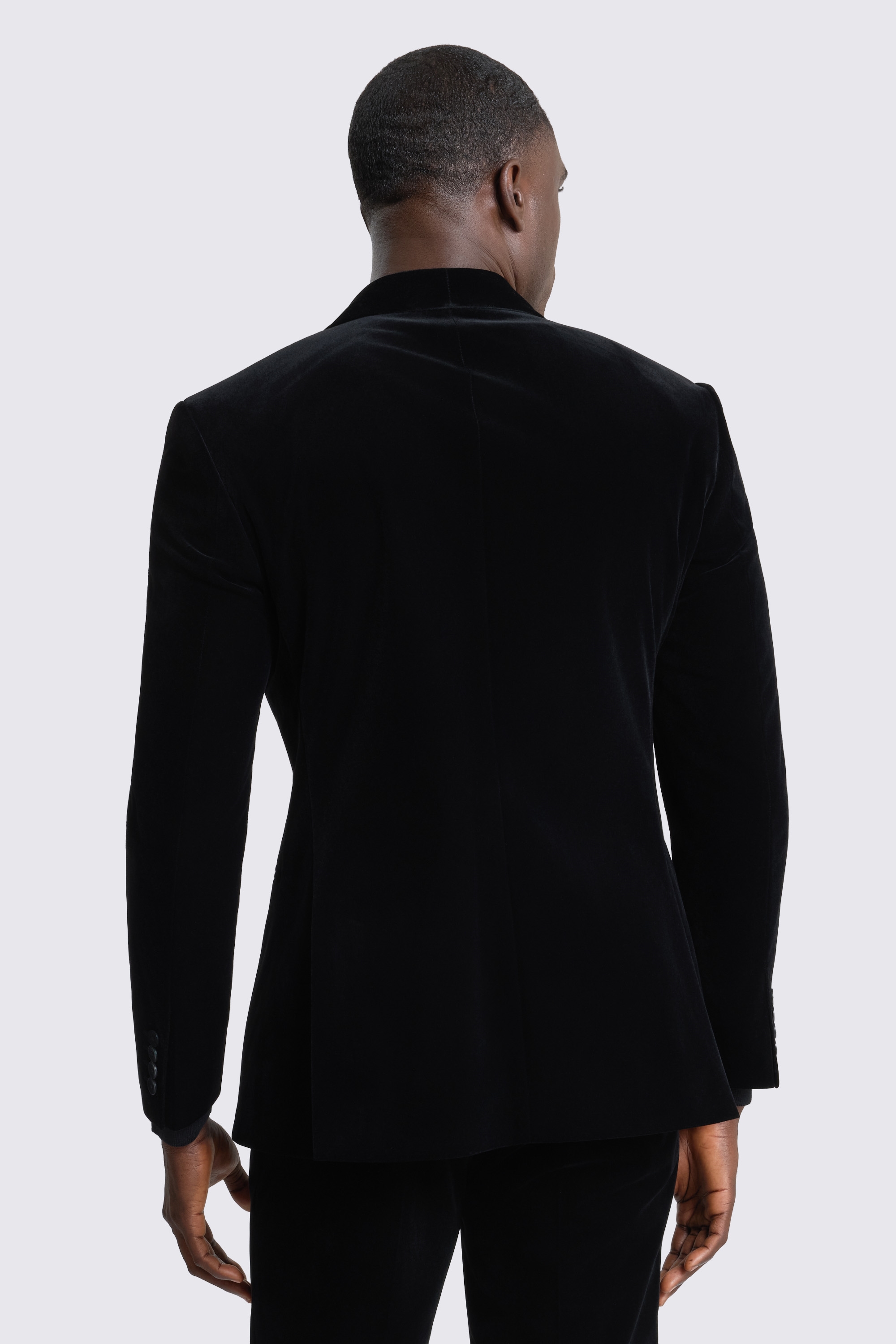 Slim Fit Black Velvet Jacket 