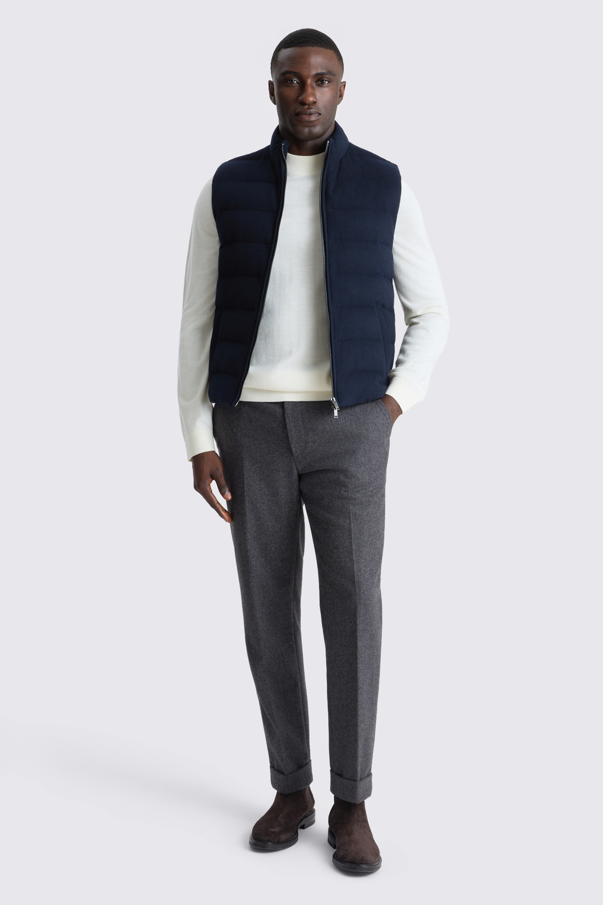 Navy Flannel Gilet