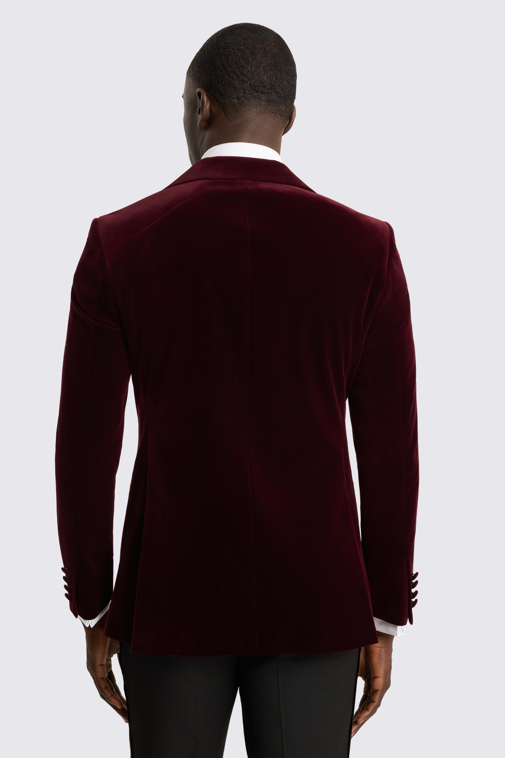 Slim Fit Burgundy Velvet Jacket