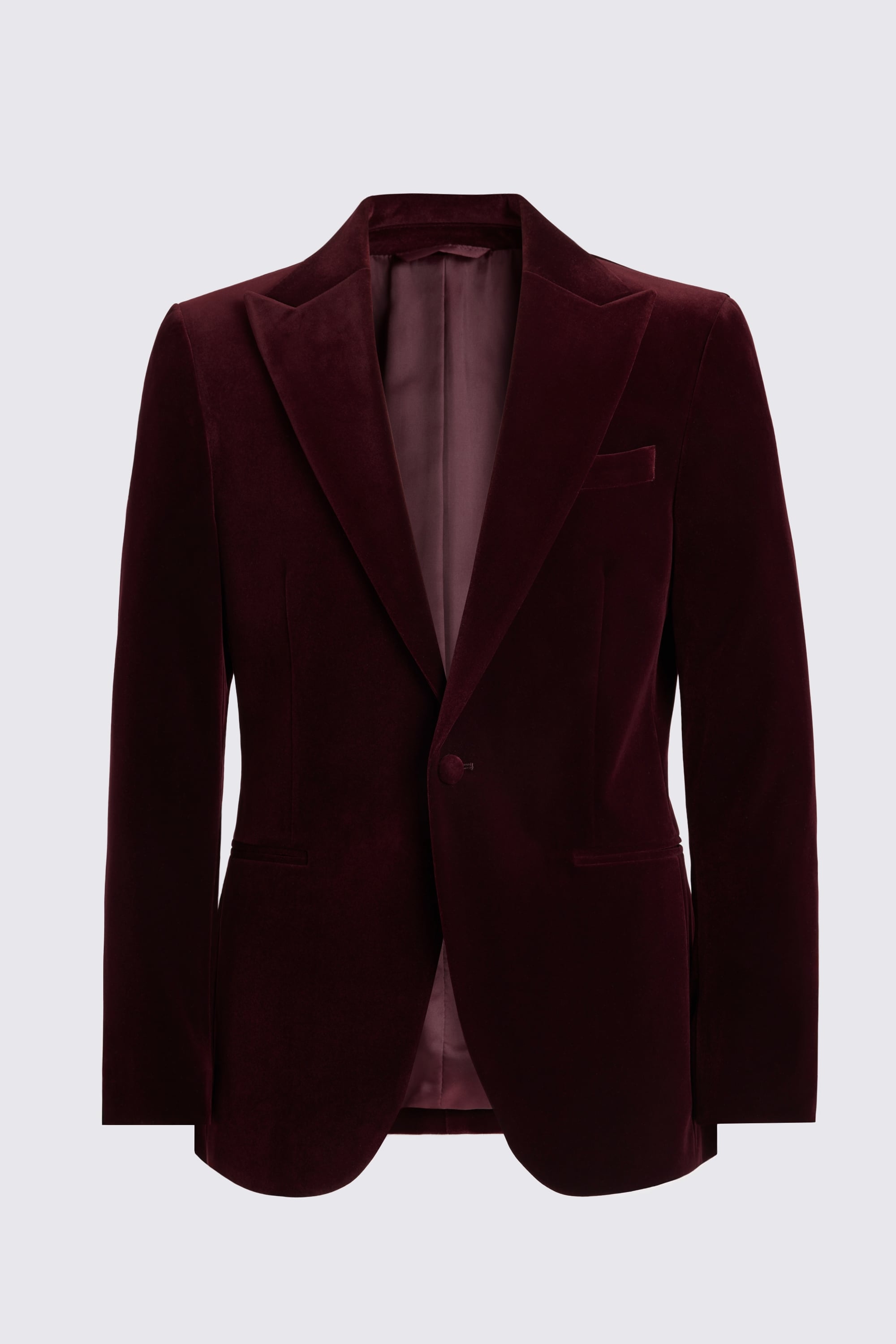 Slim Fit Burgundy Velvet Jacket