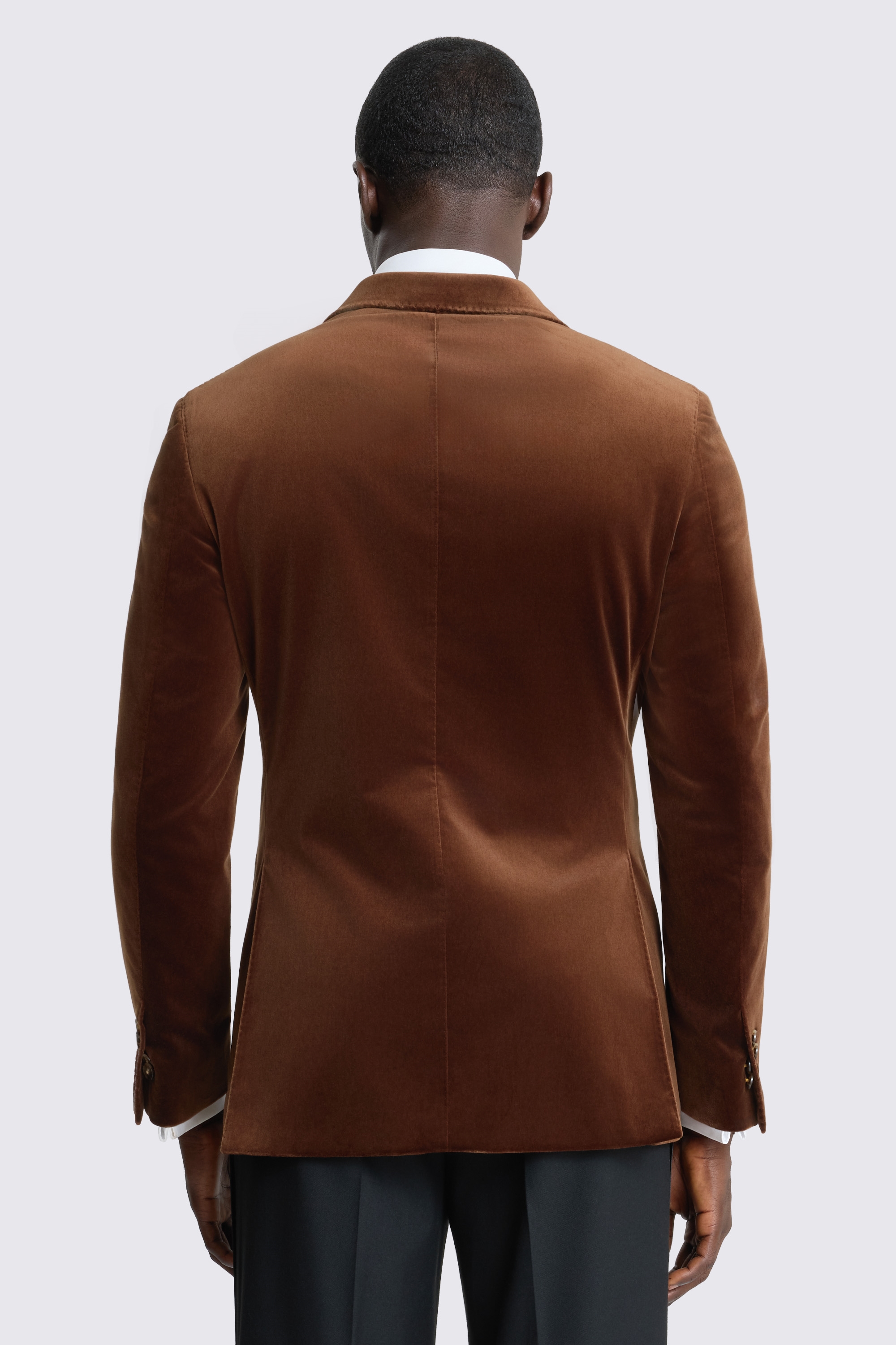 Tailored Fit Dark Chestnut Velvet Suit Jacket 
