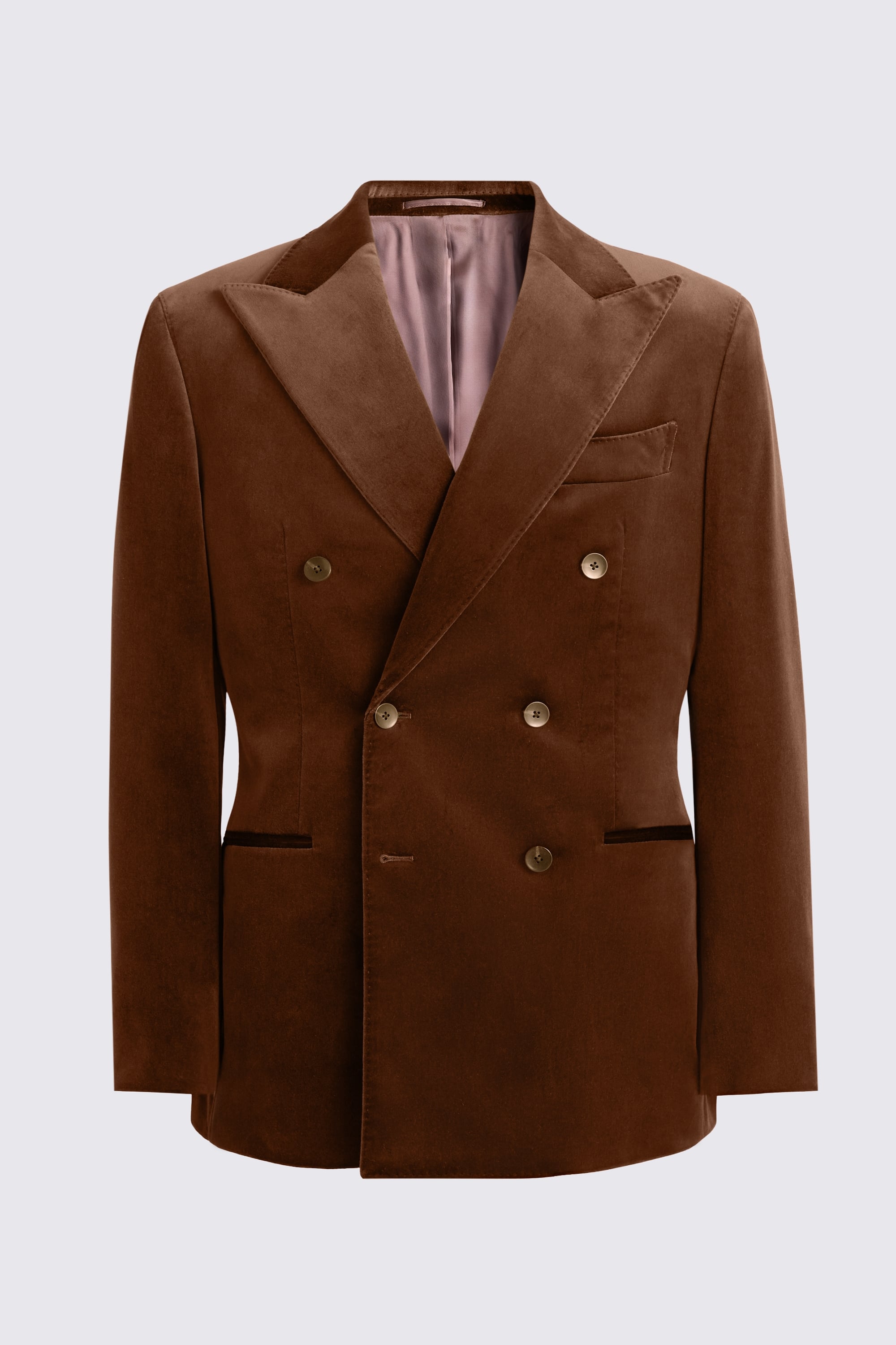 Tailored Fit Dark Chestnut Velvet Suit Jacket