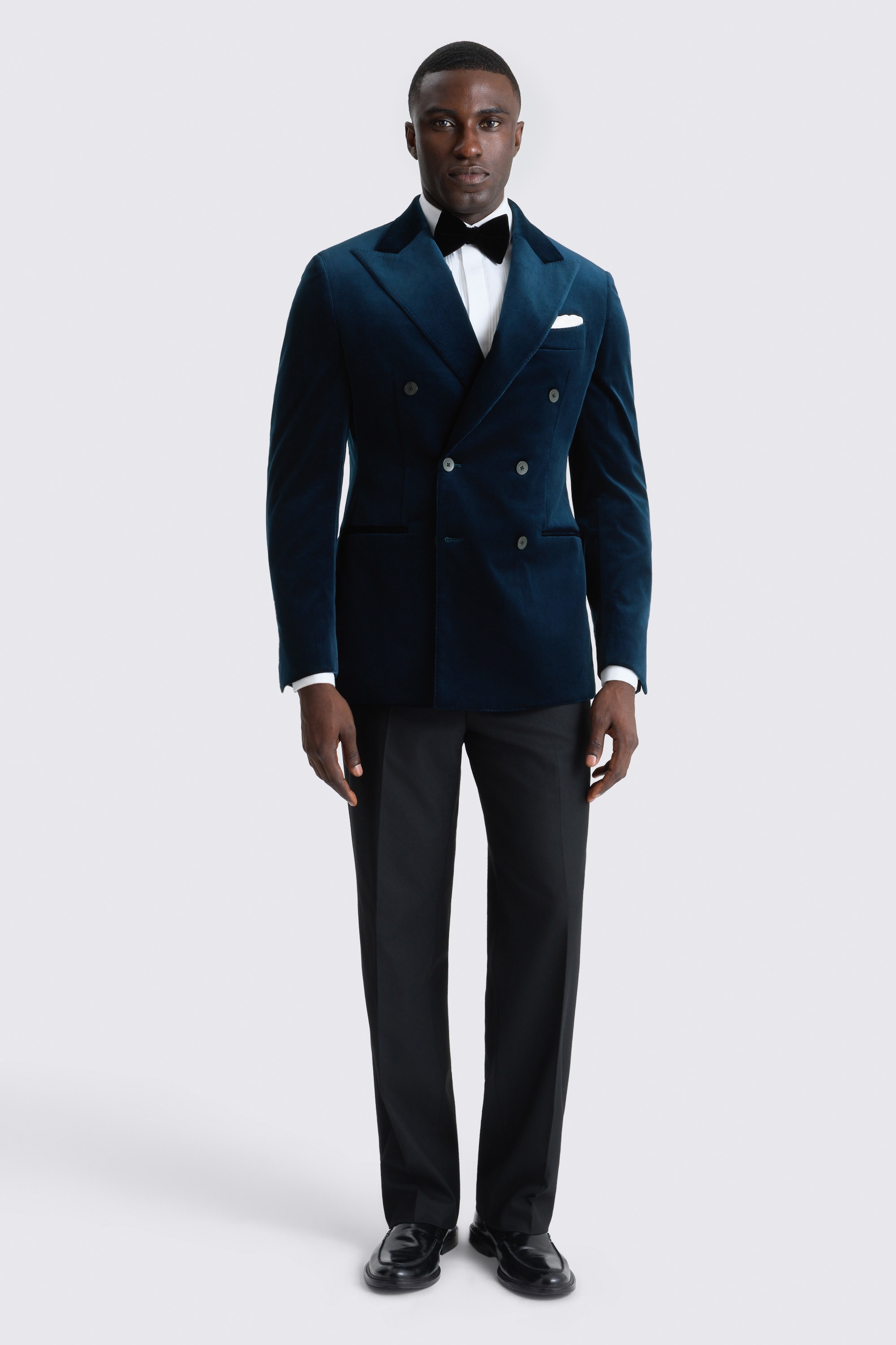 Italian Tailored Fit Teal Velvet Suit Jacket