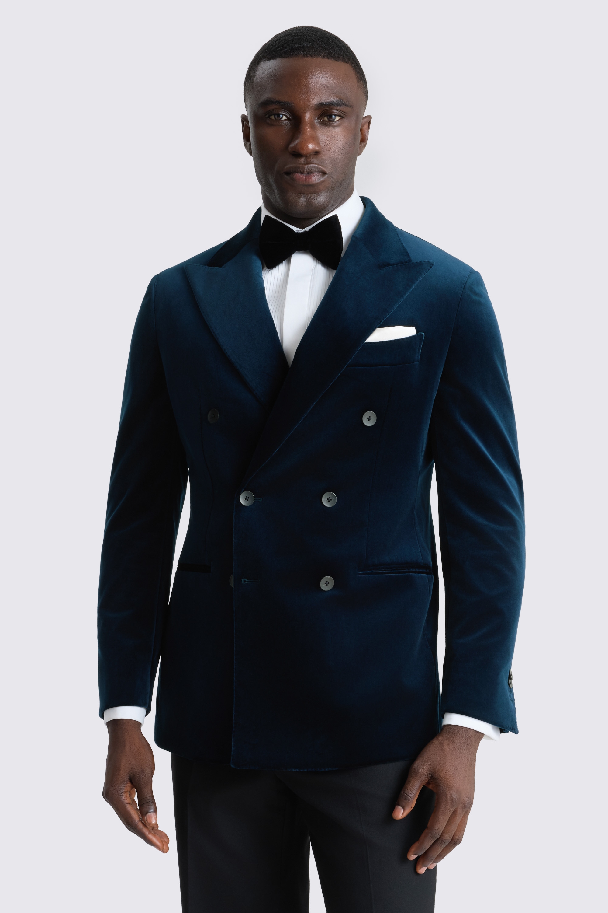 Italian Tailored Fit Teal Velvet Suit Jacket