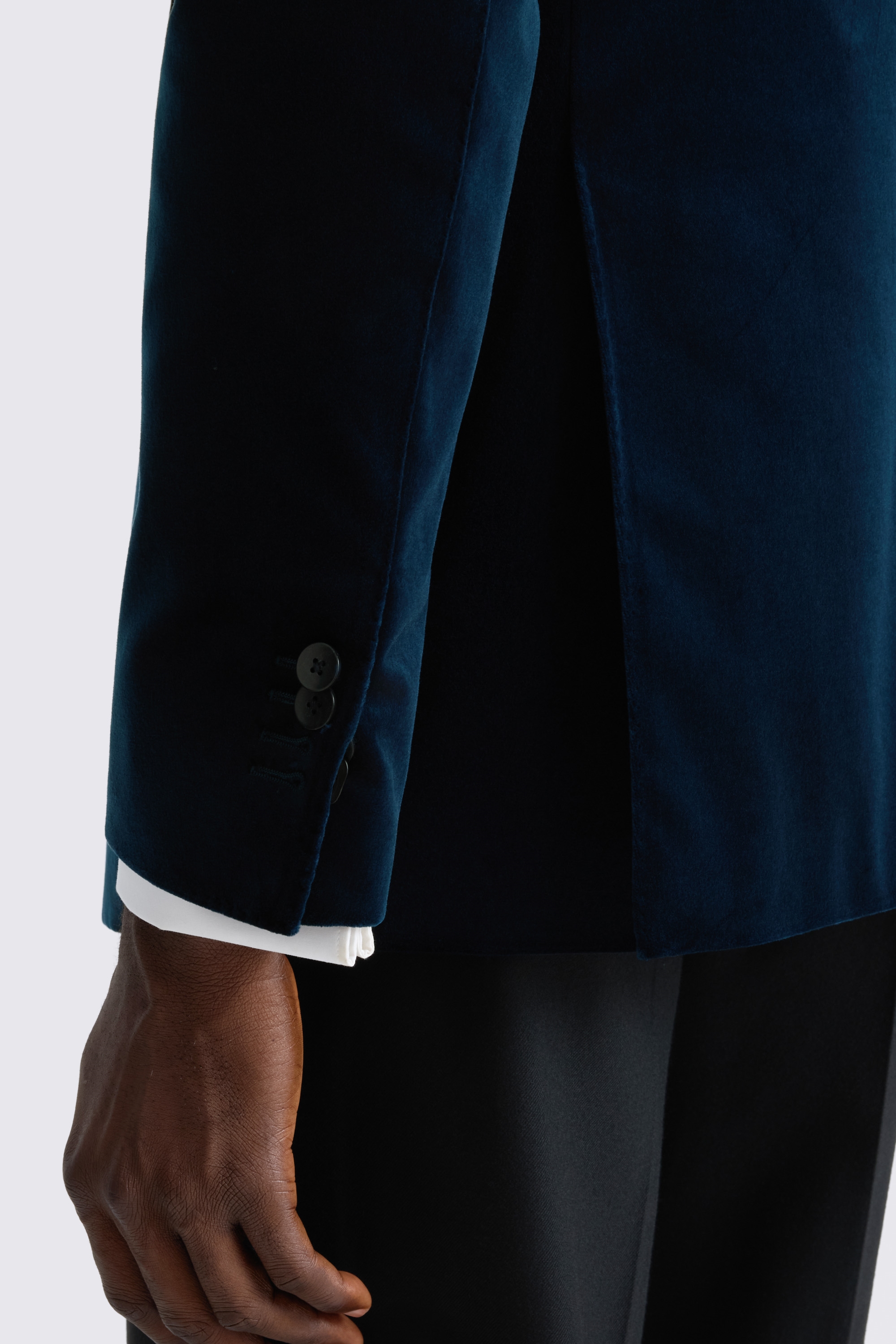 Italian Tailored Fit Teal Velvet Suit Jacket