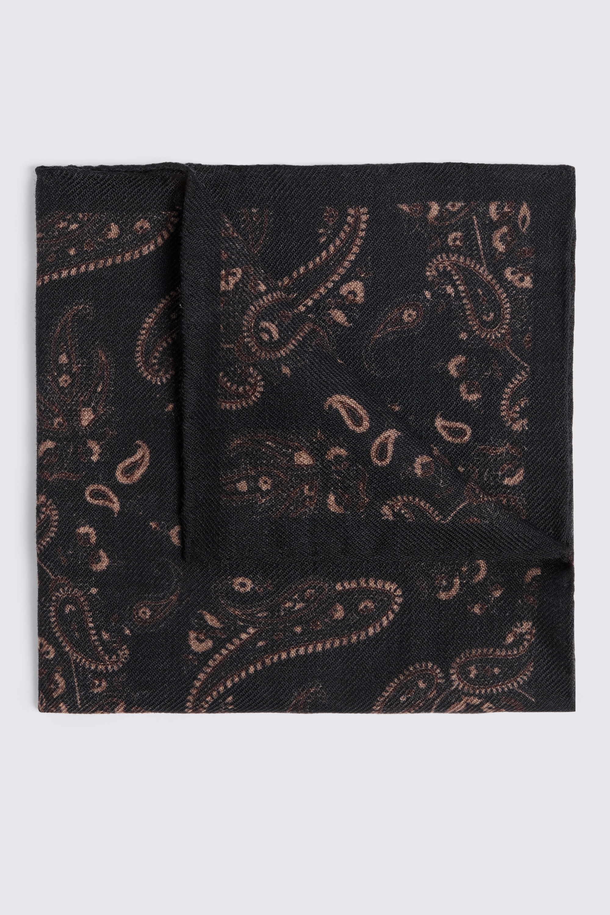Bottinelli Black Taupe Paisley Pocket Square