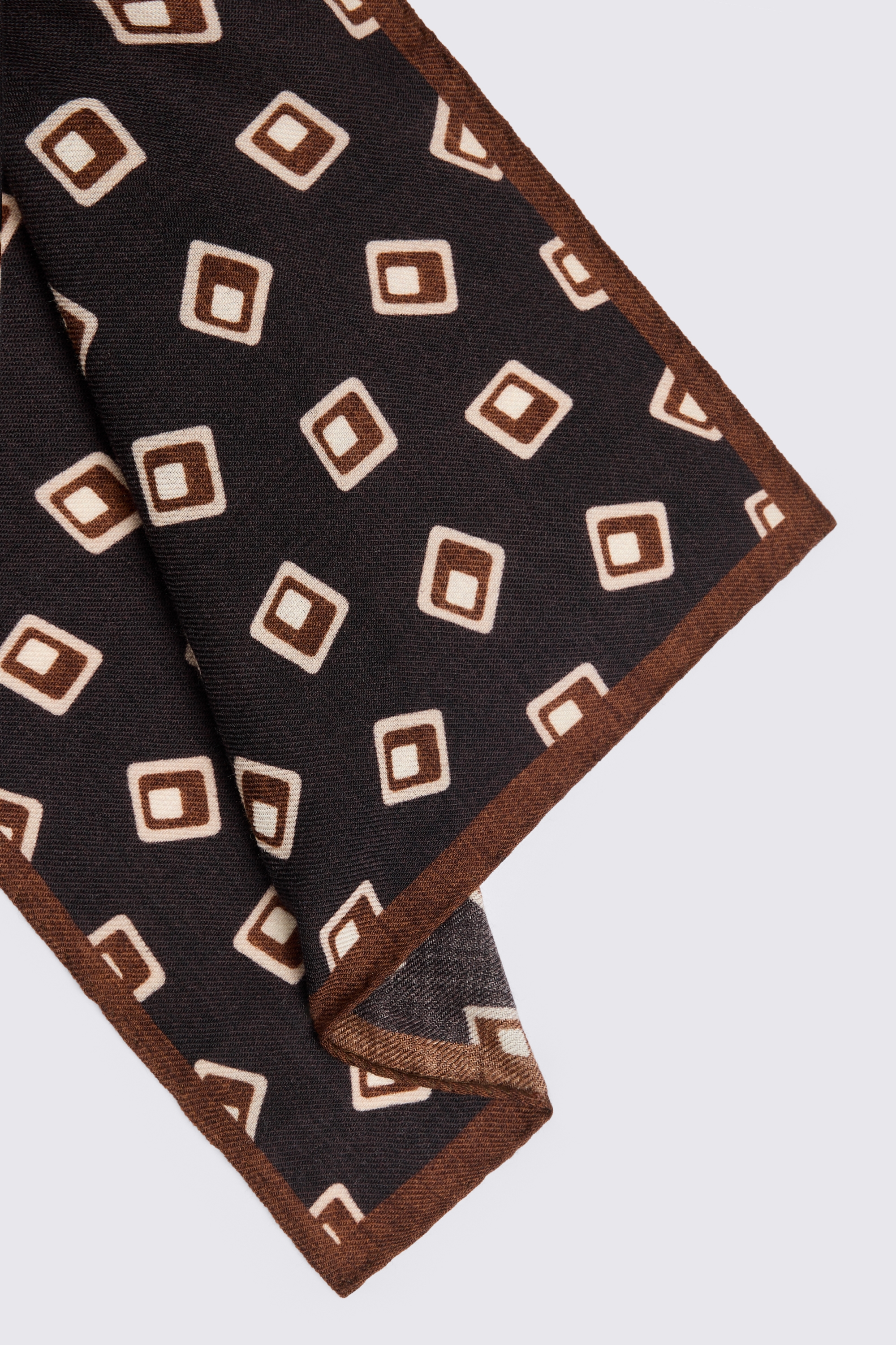 Bottinelli Dark Brown Chestnut Square Pocket Square