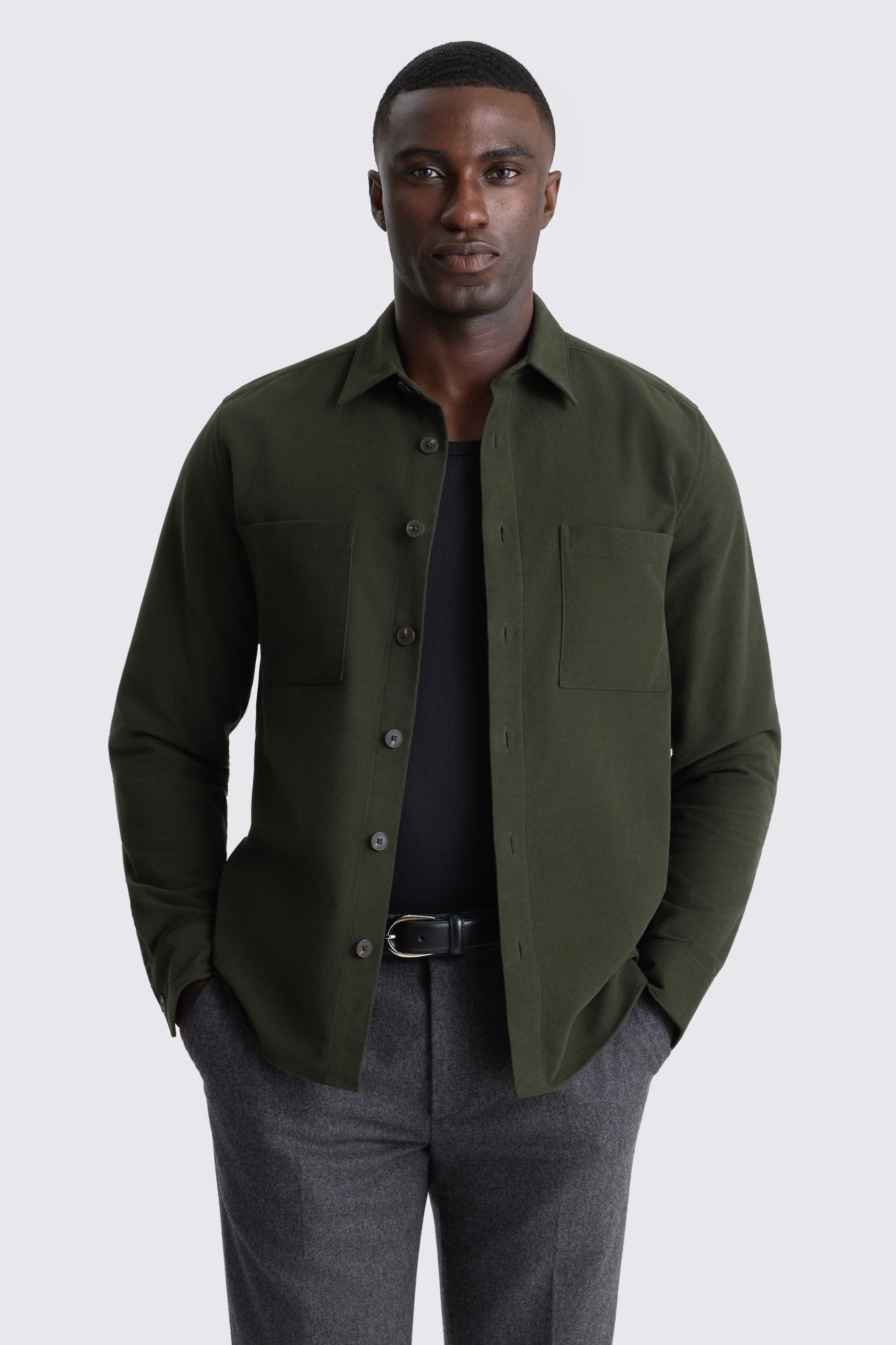 Dark Green Moleskin Overshirt