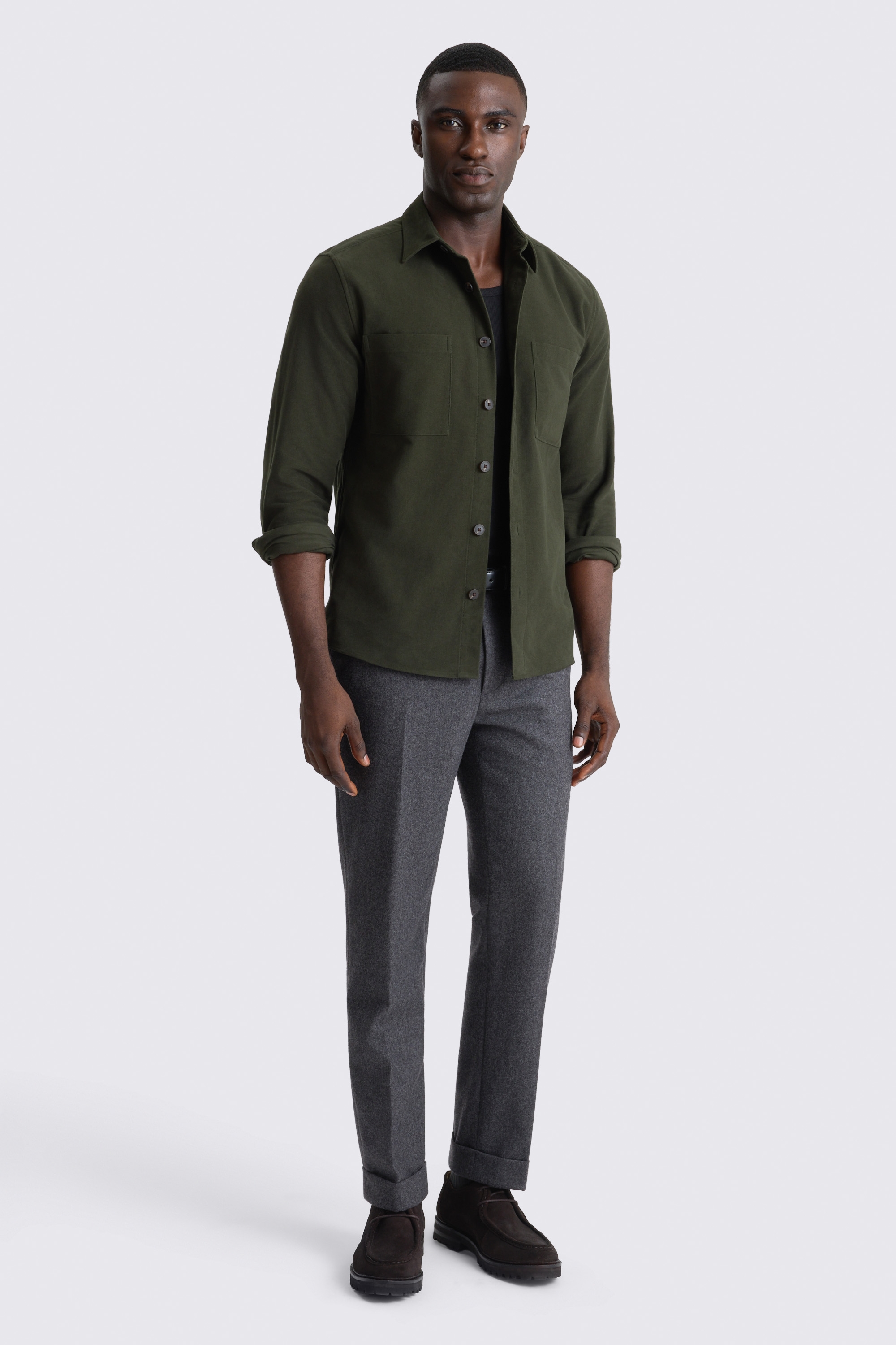 Dark Green Moleskin Overshirt