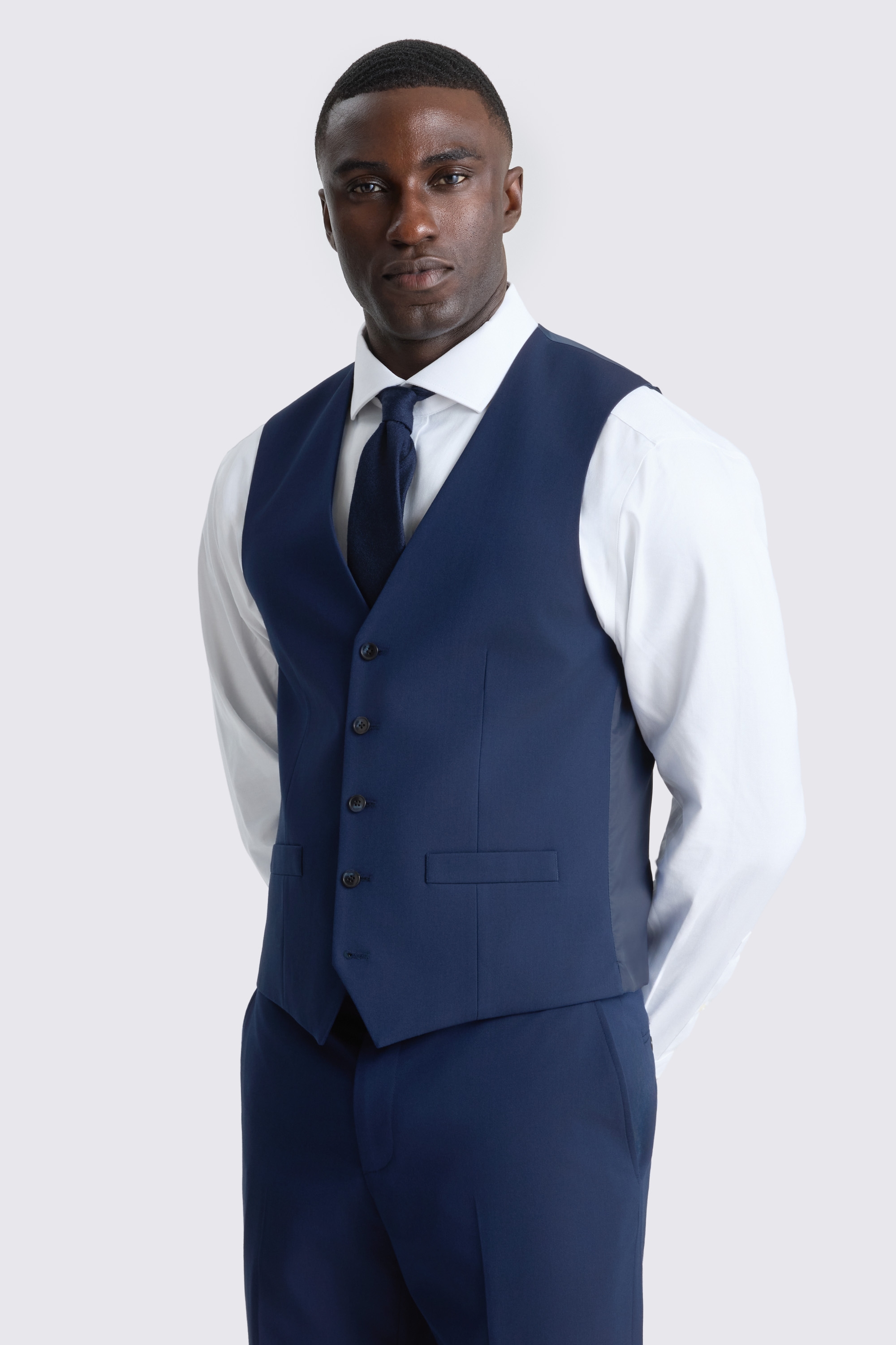 Tailored Fit Blue Waistcoat