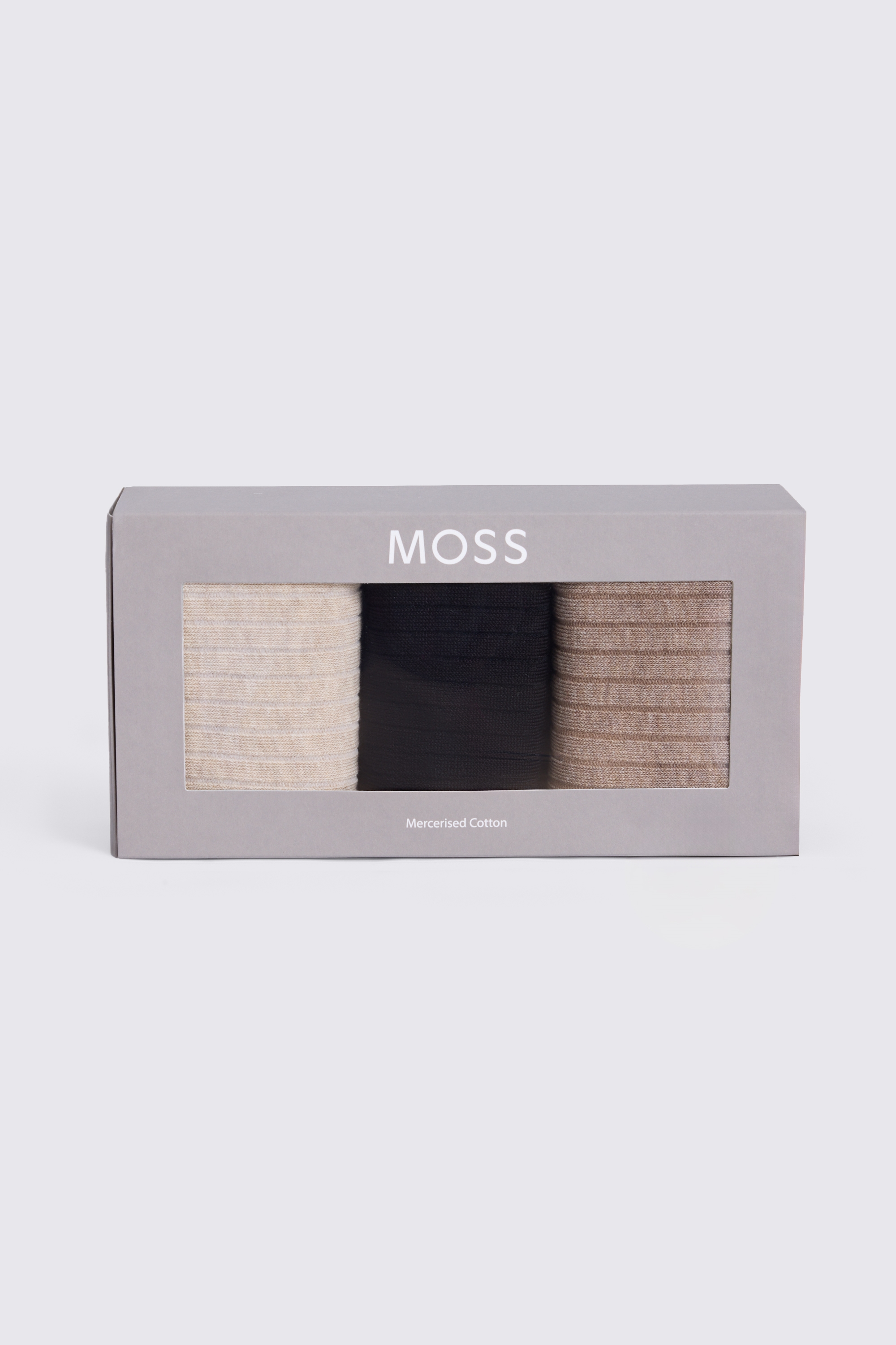 Taupe Melange, Dark Brown, Oatmeal Melange 3pk Sock Box