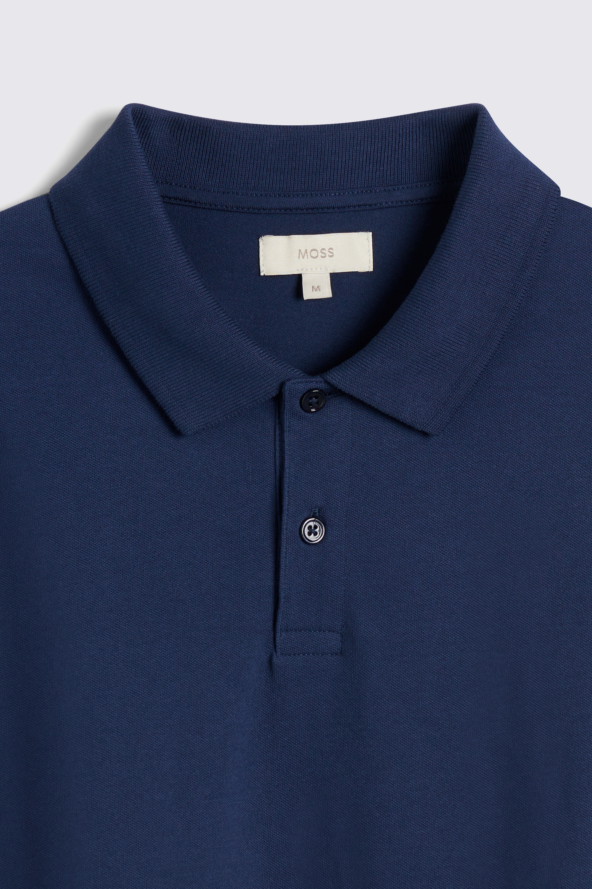 Dark Blue Pique Polo Shirt
