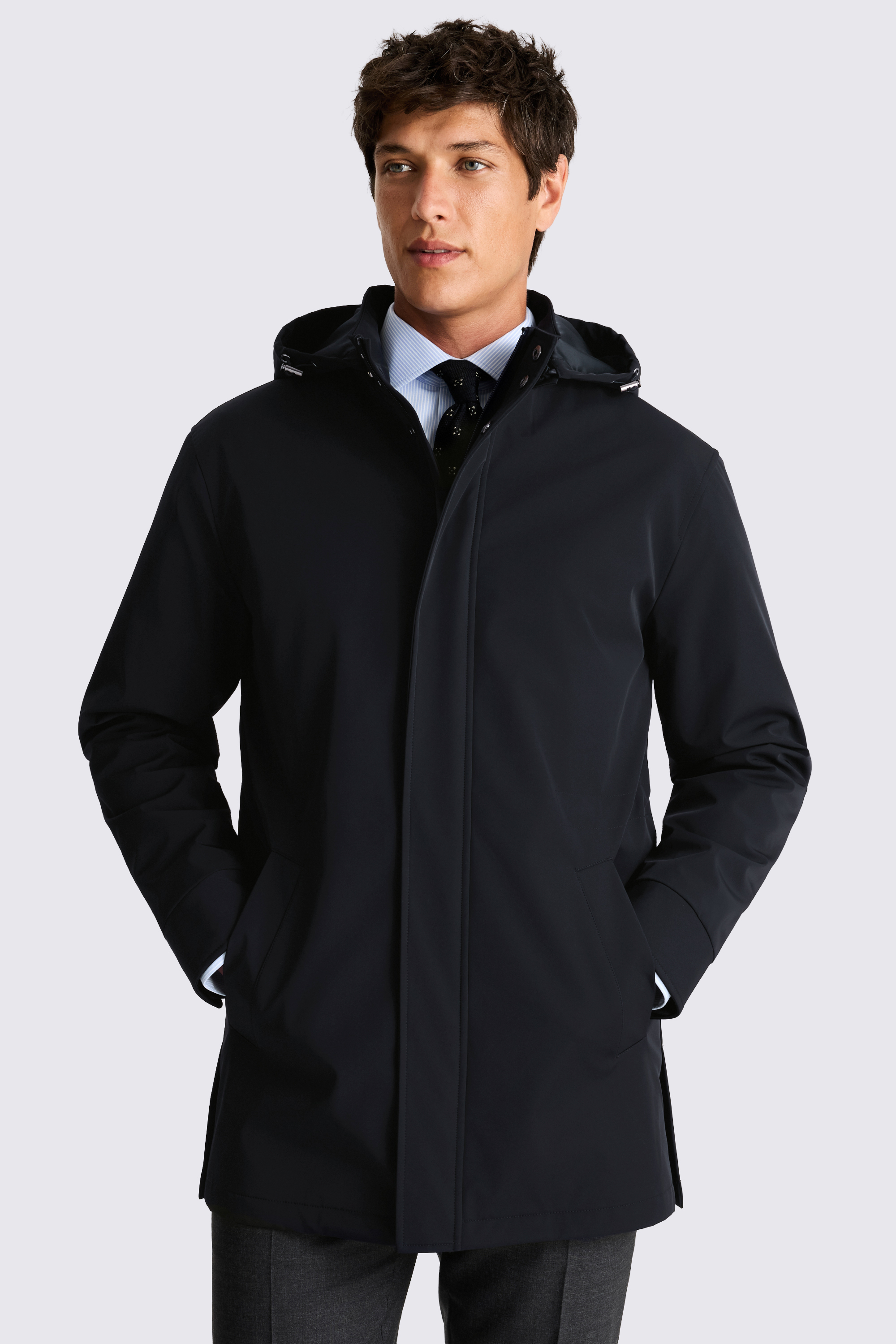 Navy Removable Hood Jacket