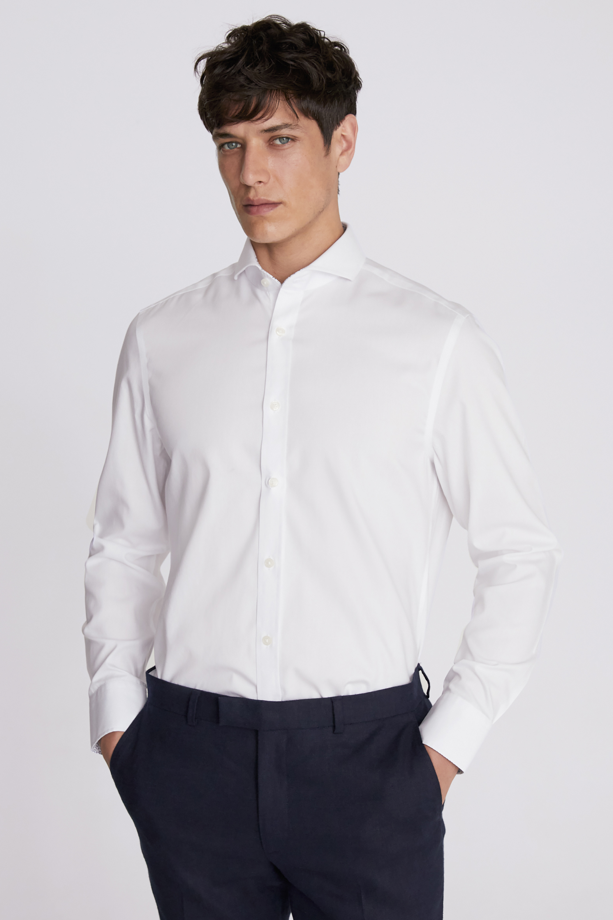 Tailored Fit Print Contrast Non-Iron Shirt | Buy Online at Moss