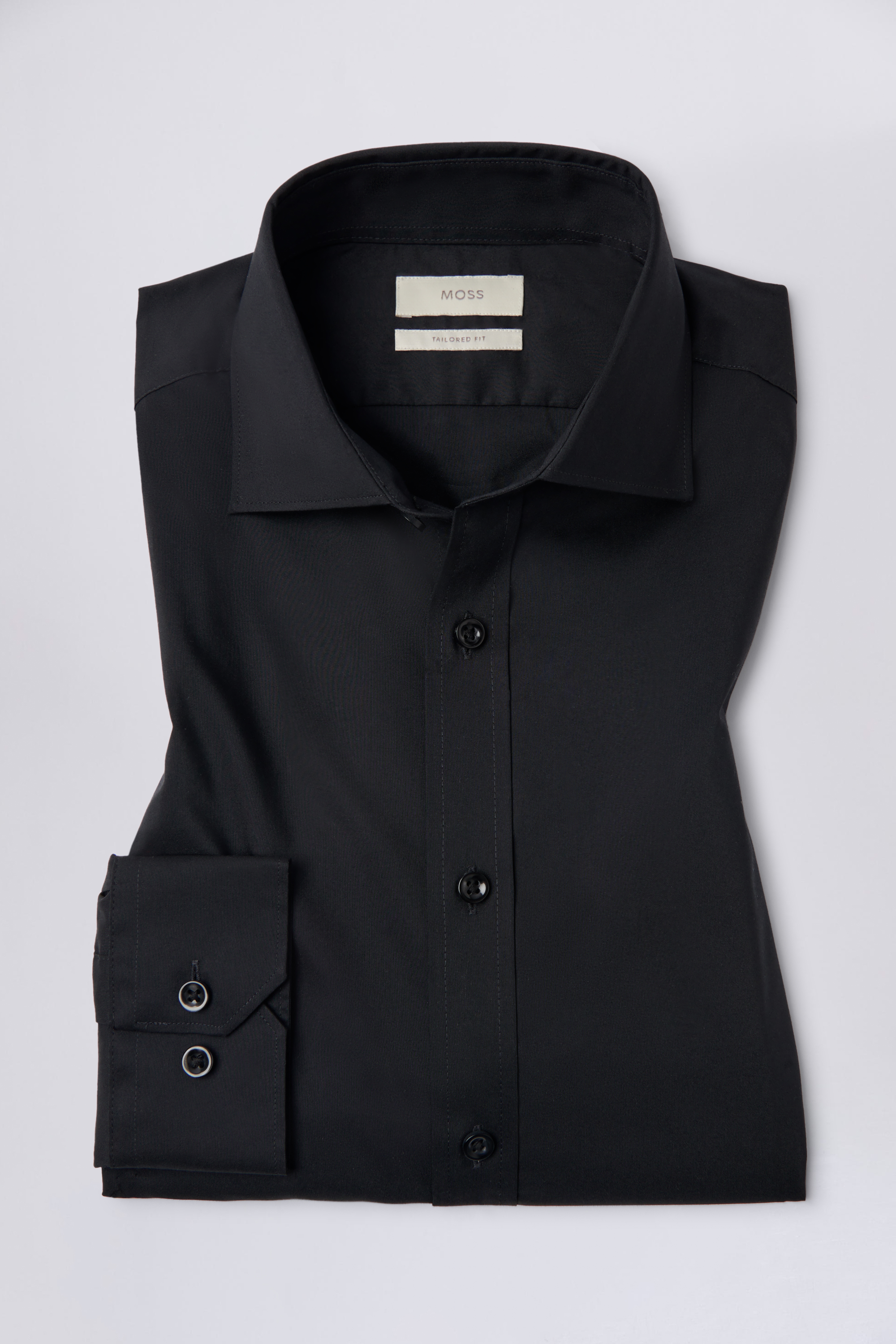 Tailored Fit Black Stretch Shirt
