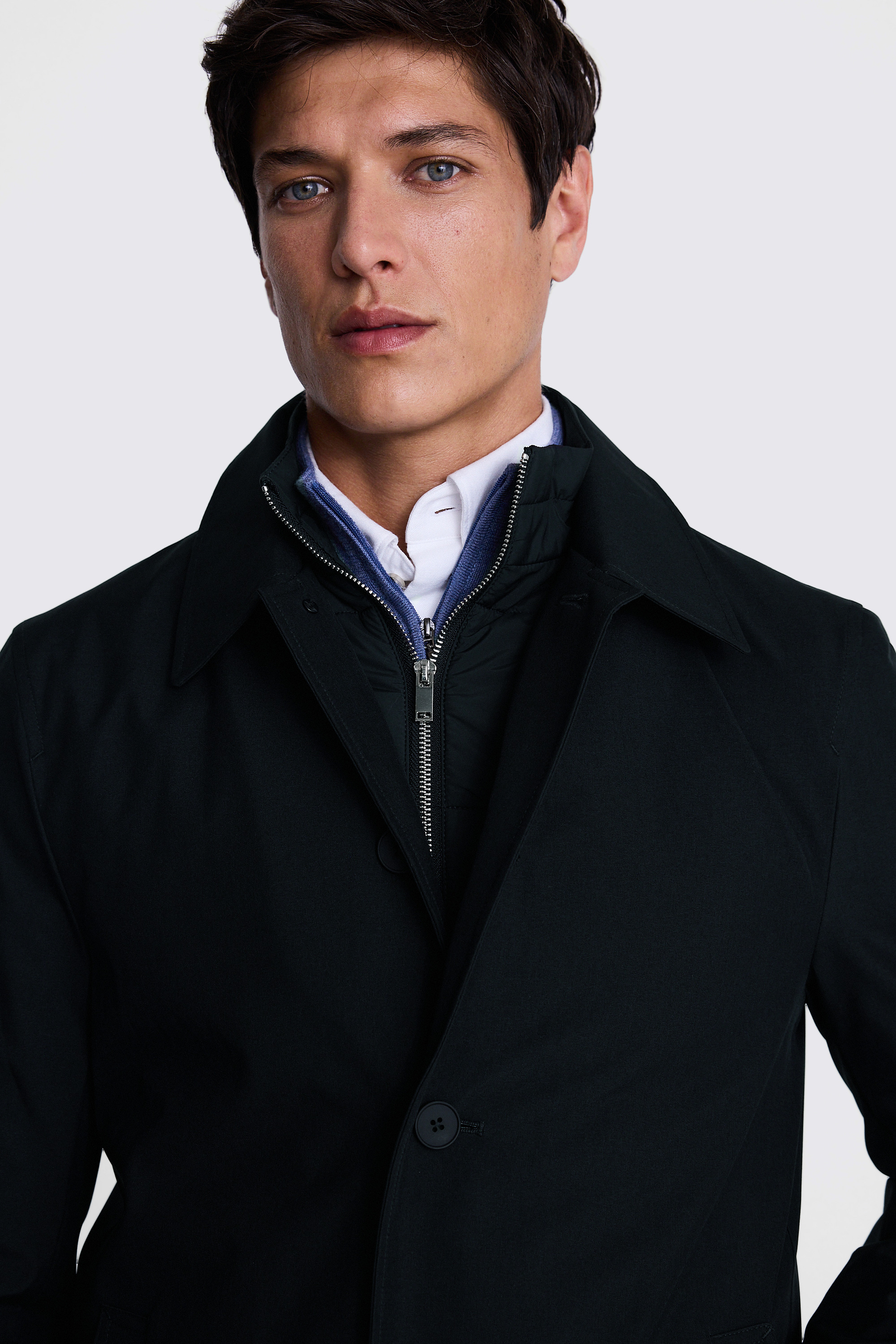 Navy Raincoat With Removable Insert