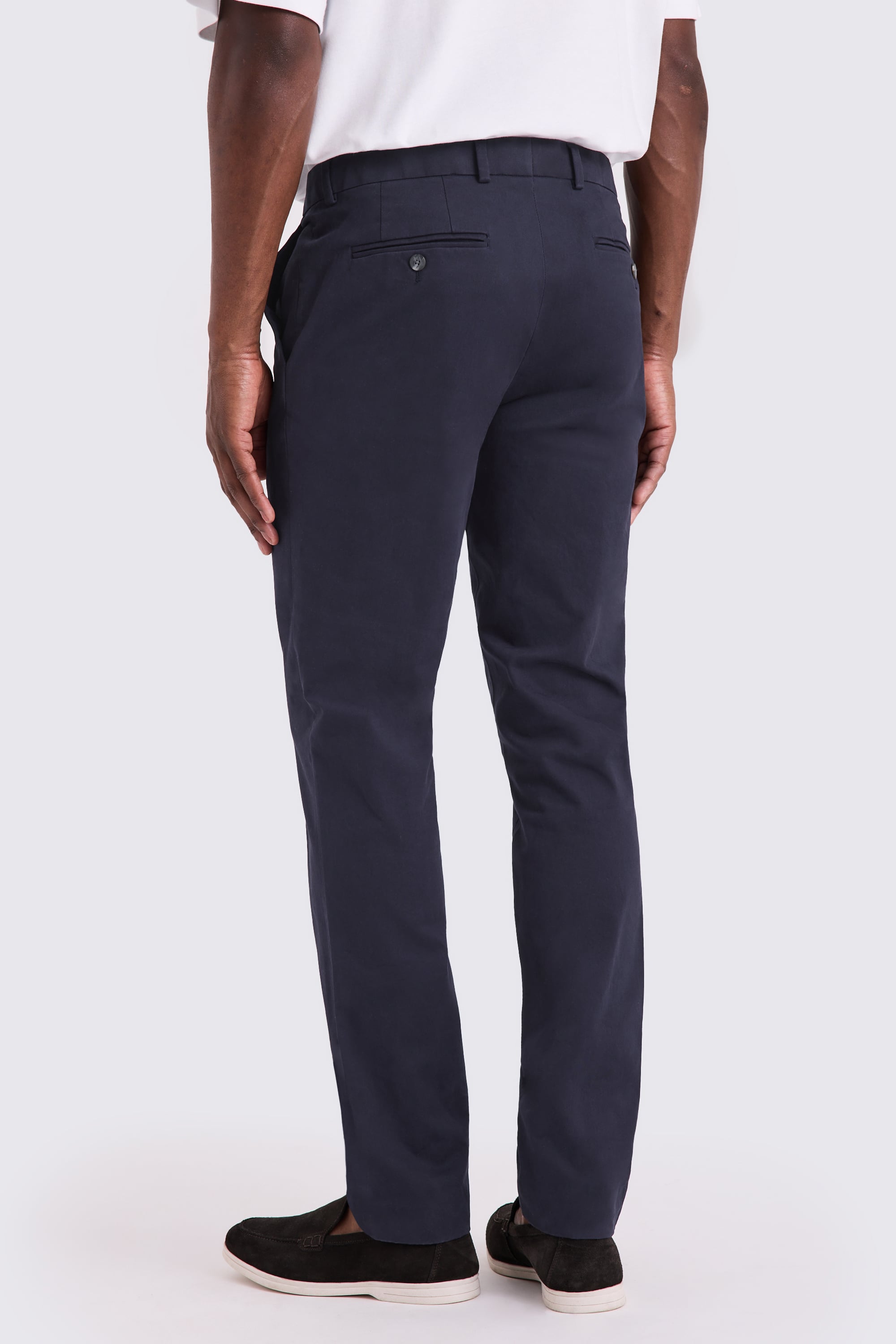 Slim Fit Navy Cotton-Stretch Chinos 