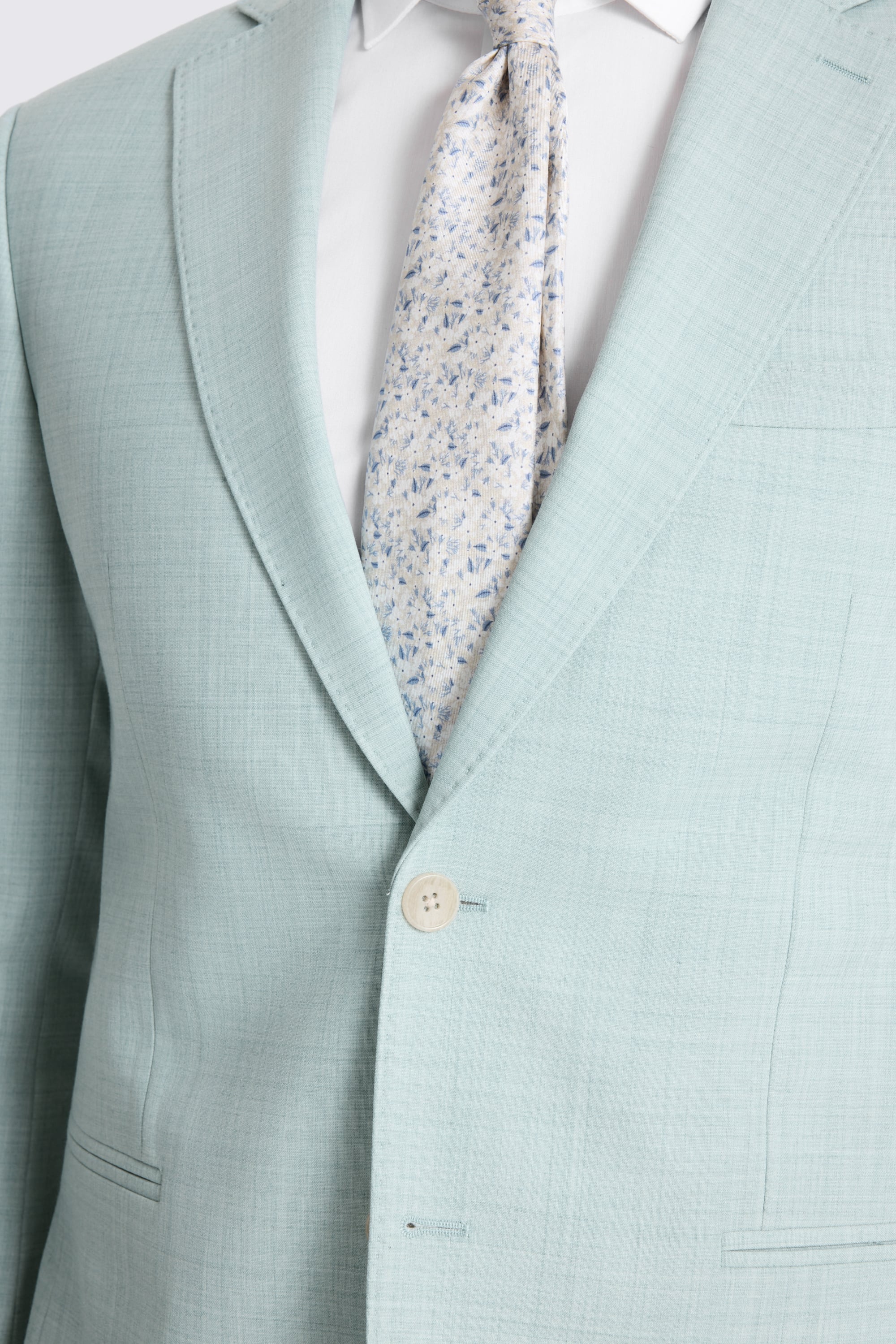 Slim Fit Aqua Marl Suit