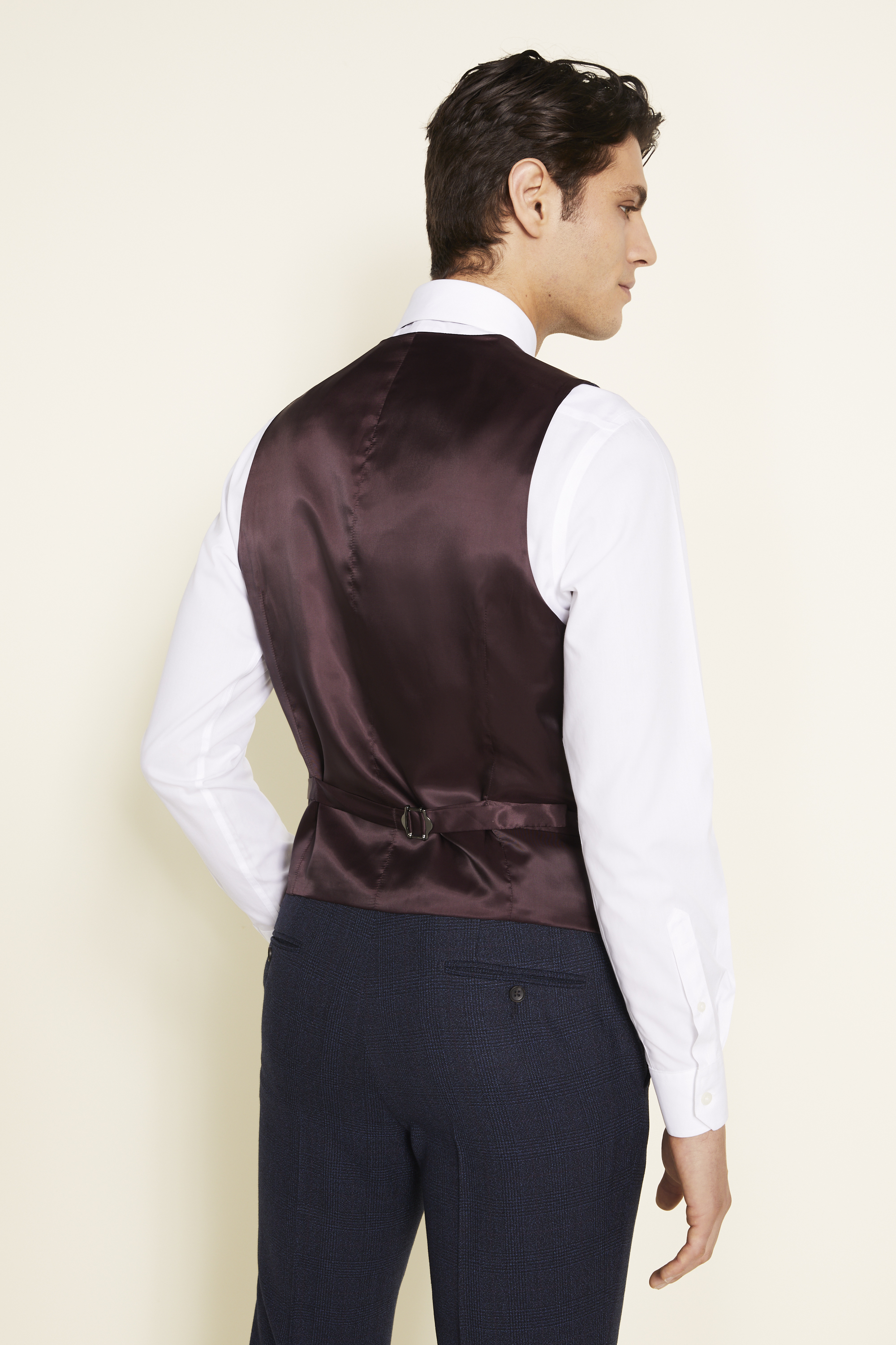 Tailored Fit Blue Check Vest