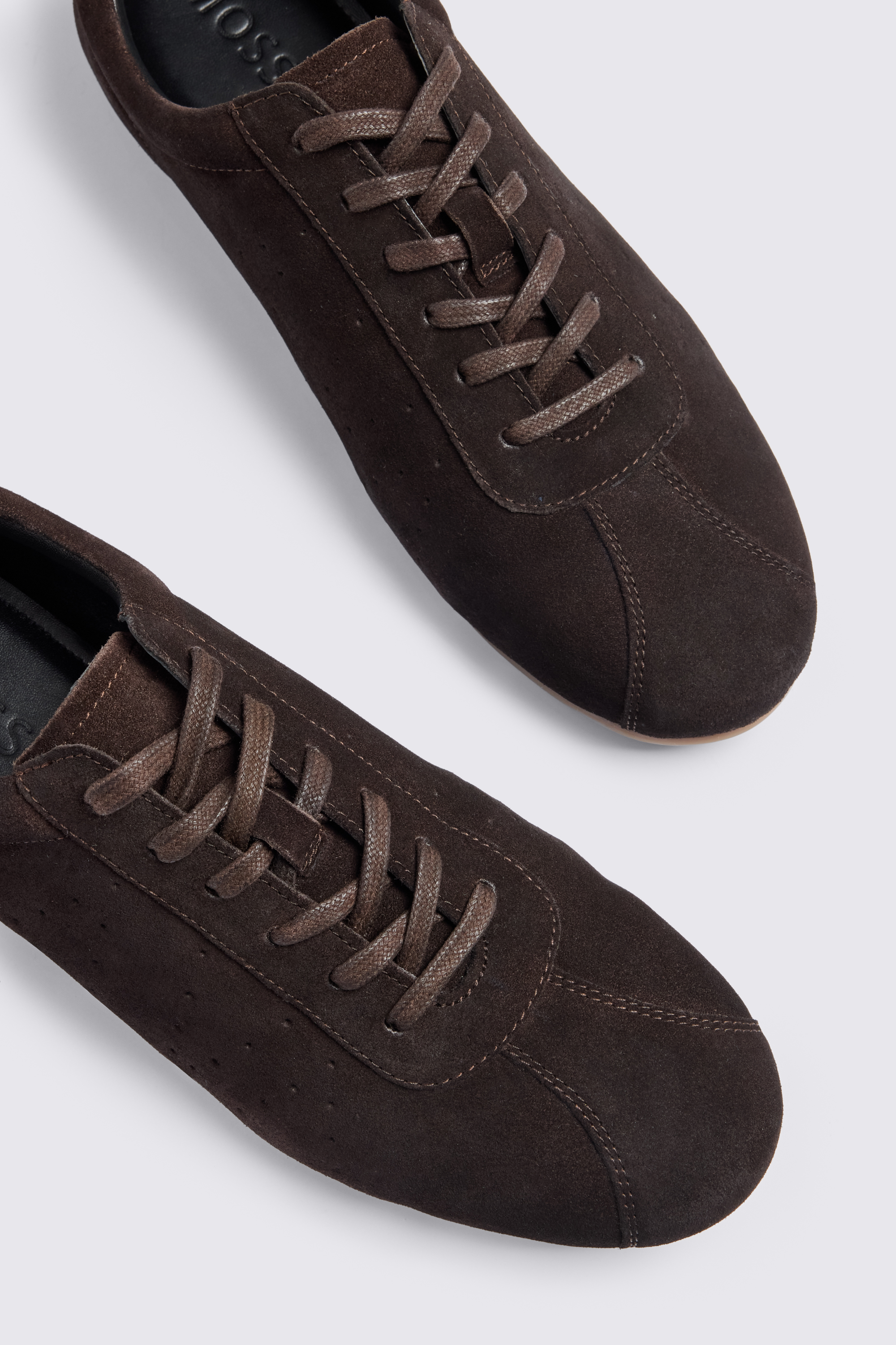 Dark Brown Suede Flat Sole Trainers