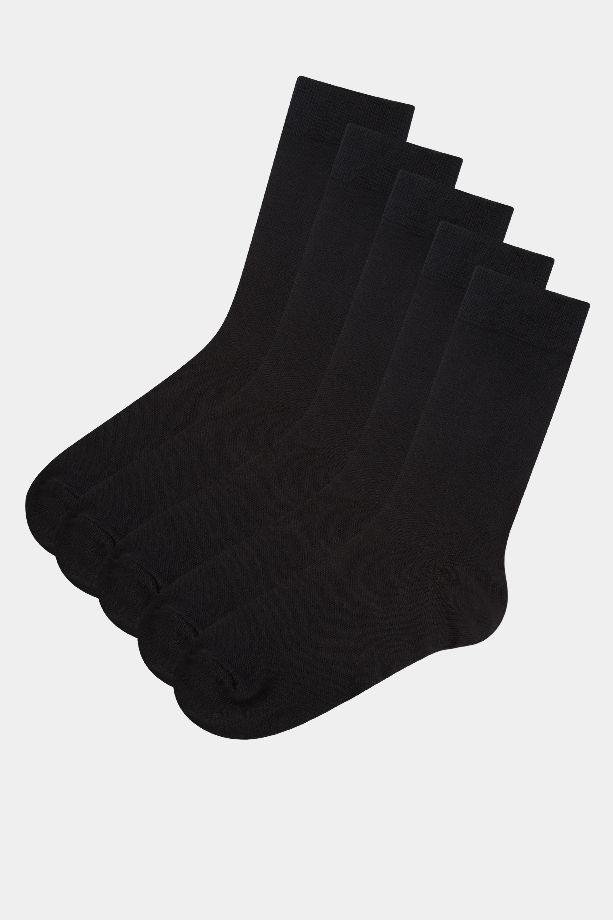 Black 5 Pack Cotton Blend Socks