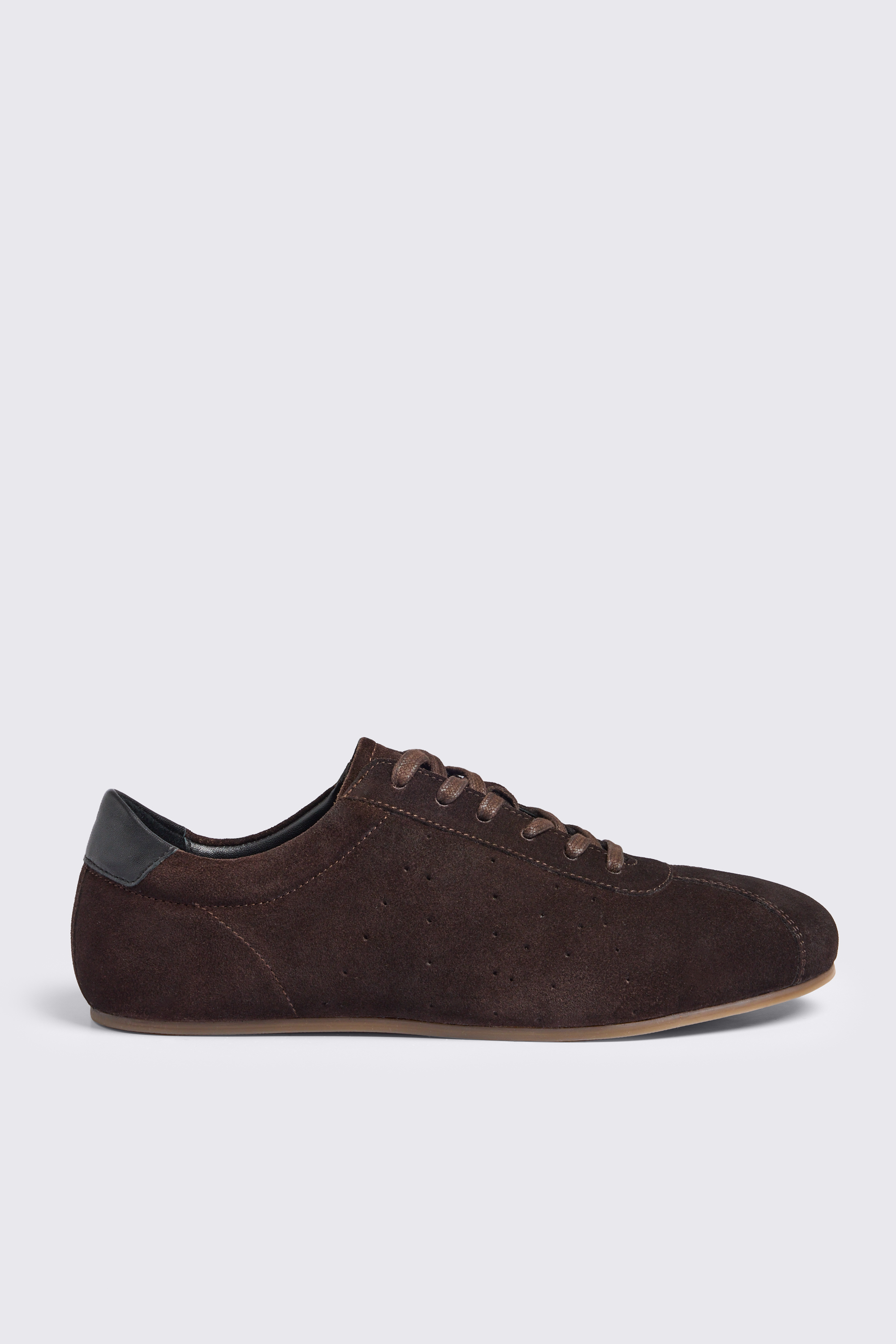 Dark Brown Suede Flat Sole Trainers