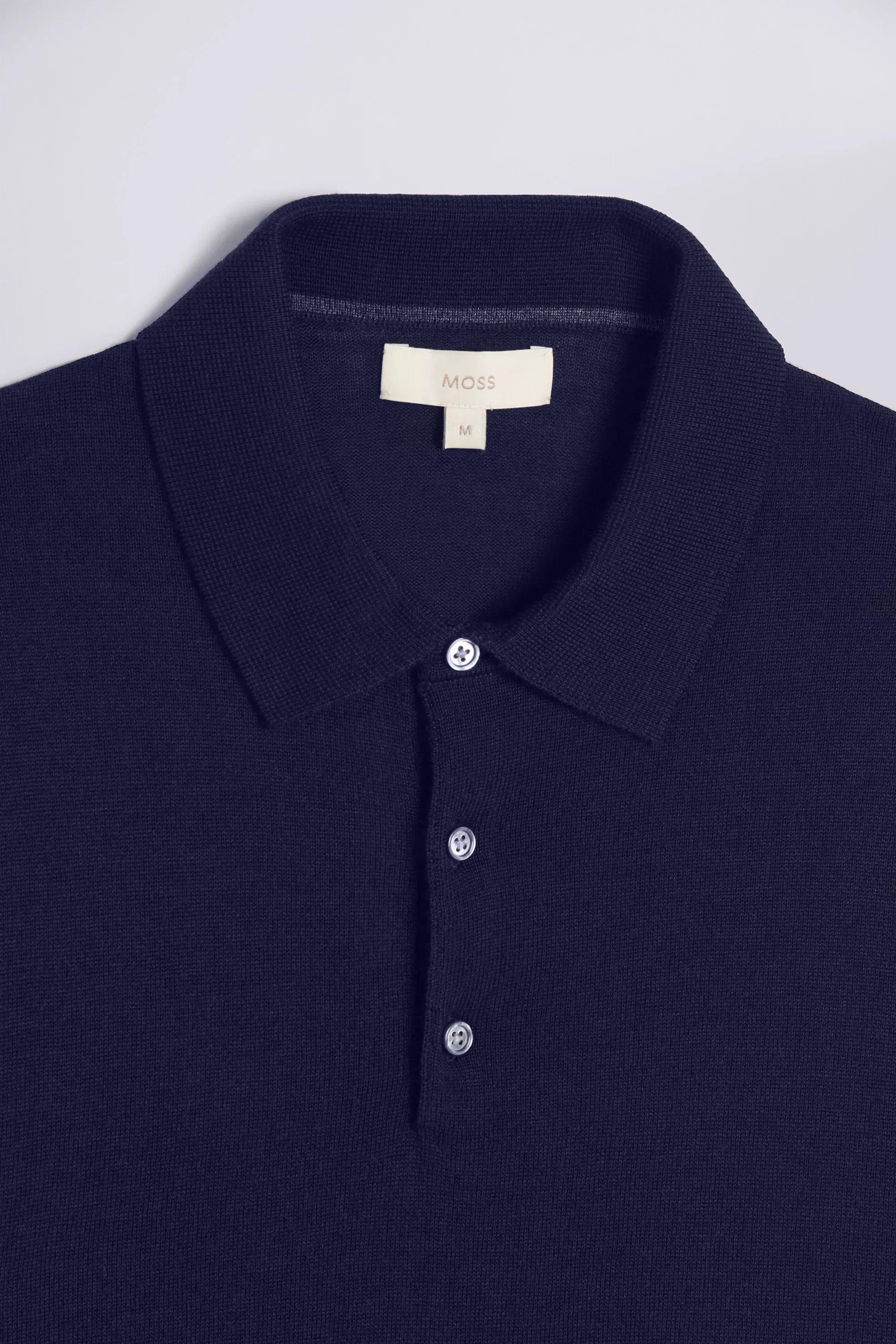 Navy Merino Polo Shirt | Buy Online at Moss