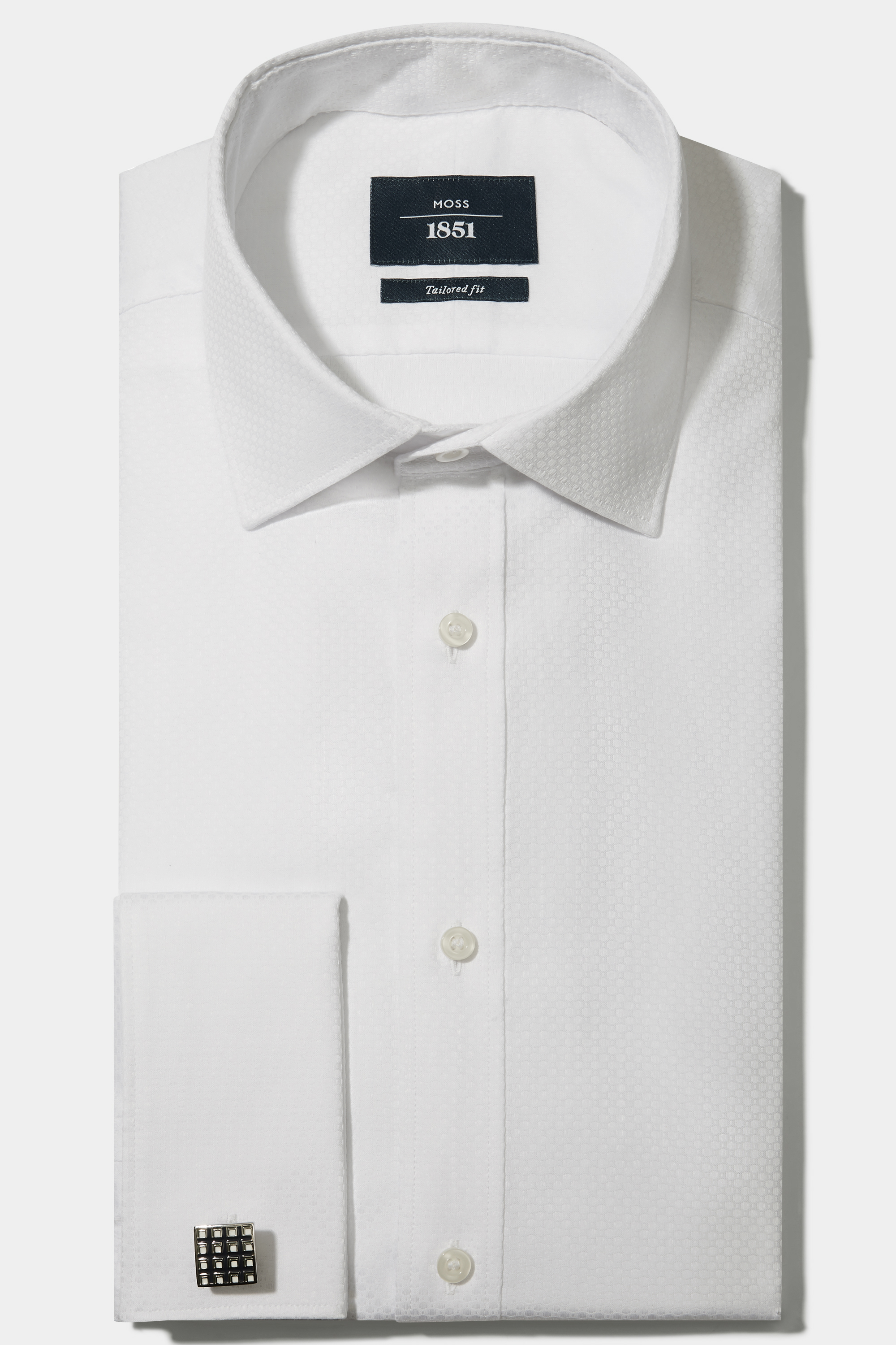 white double cuff tailored fit shirt
