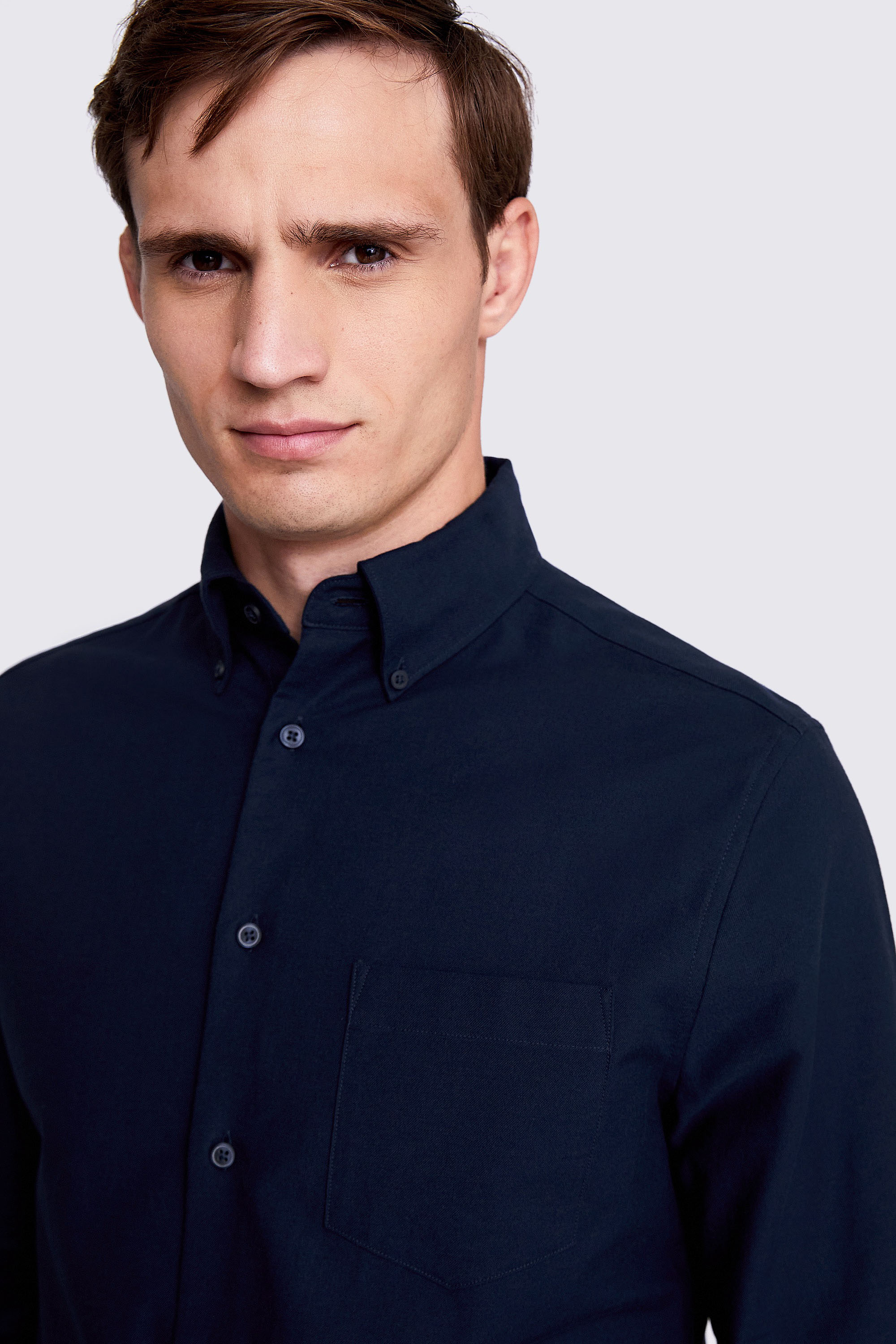 Navy Washed Oxford Shirt | Buy Online at Moss