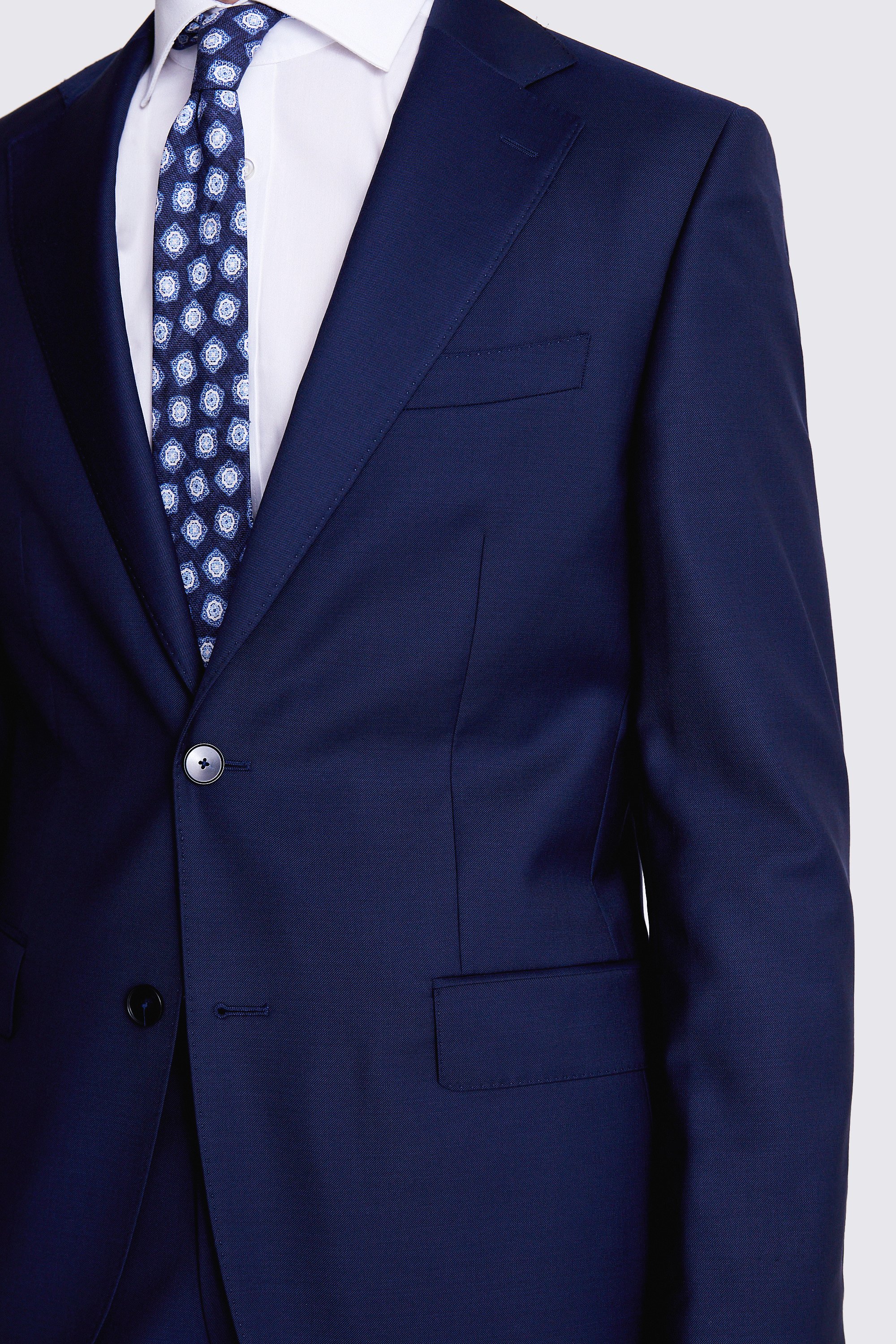 Italian Tailored Fit Navy Twill Jacket