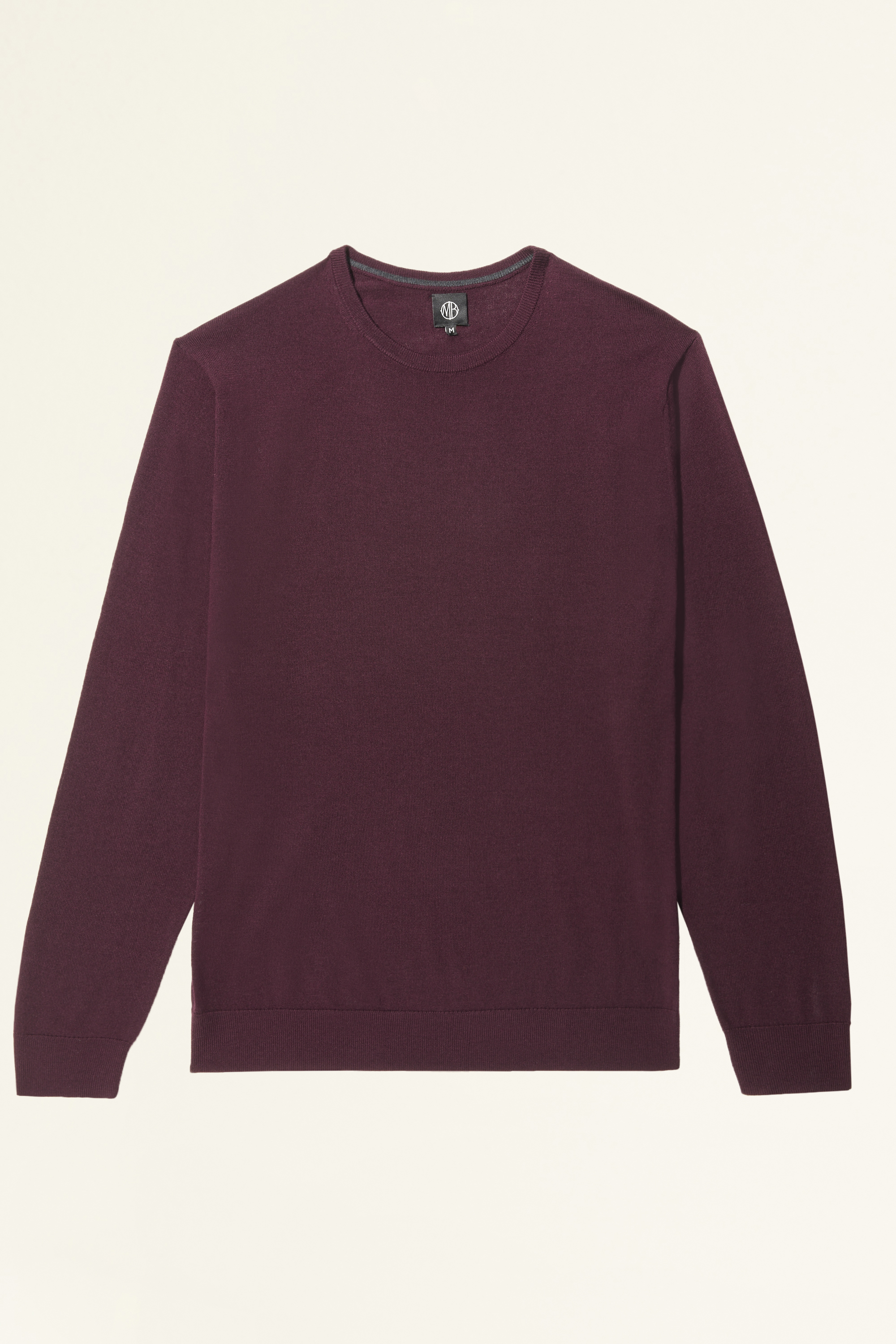 Burgundy Merino Crew-Neck Jumper