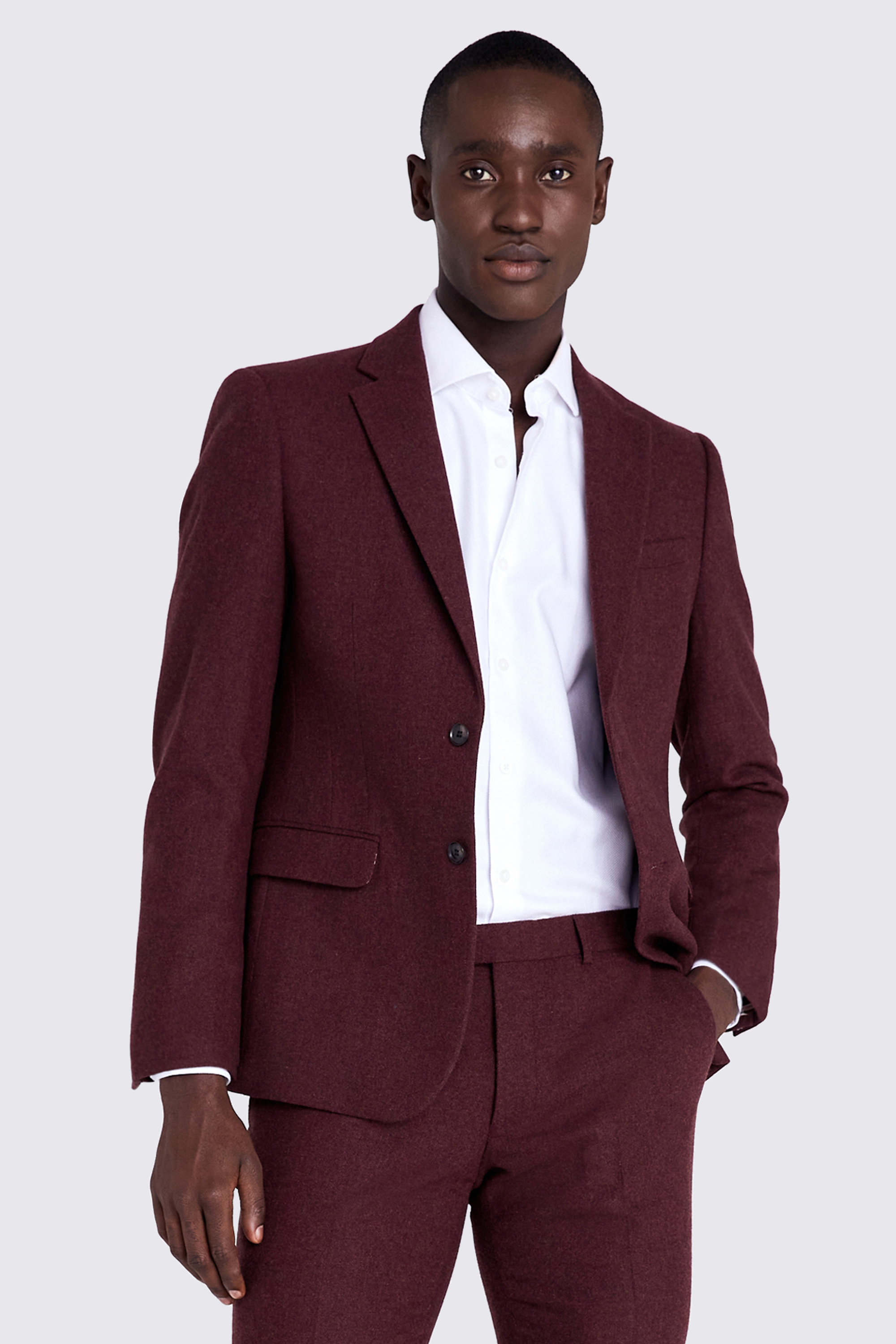 Slim Fit Fig Donegal Tweed Jacket | Buy Online at Moss