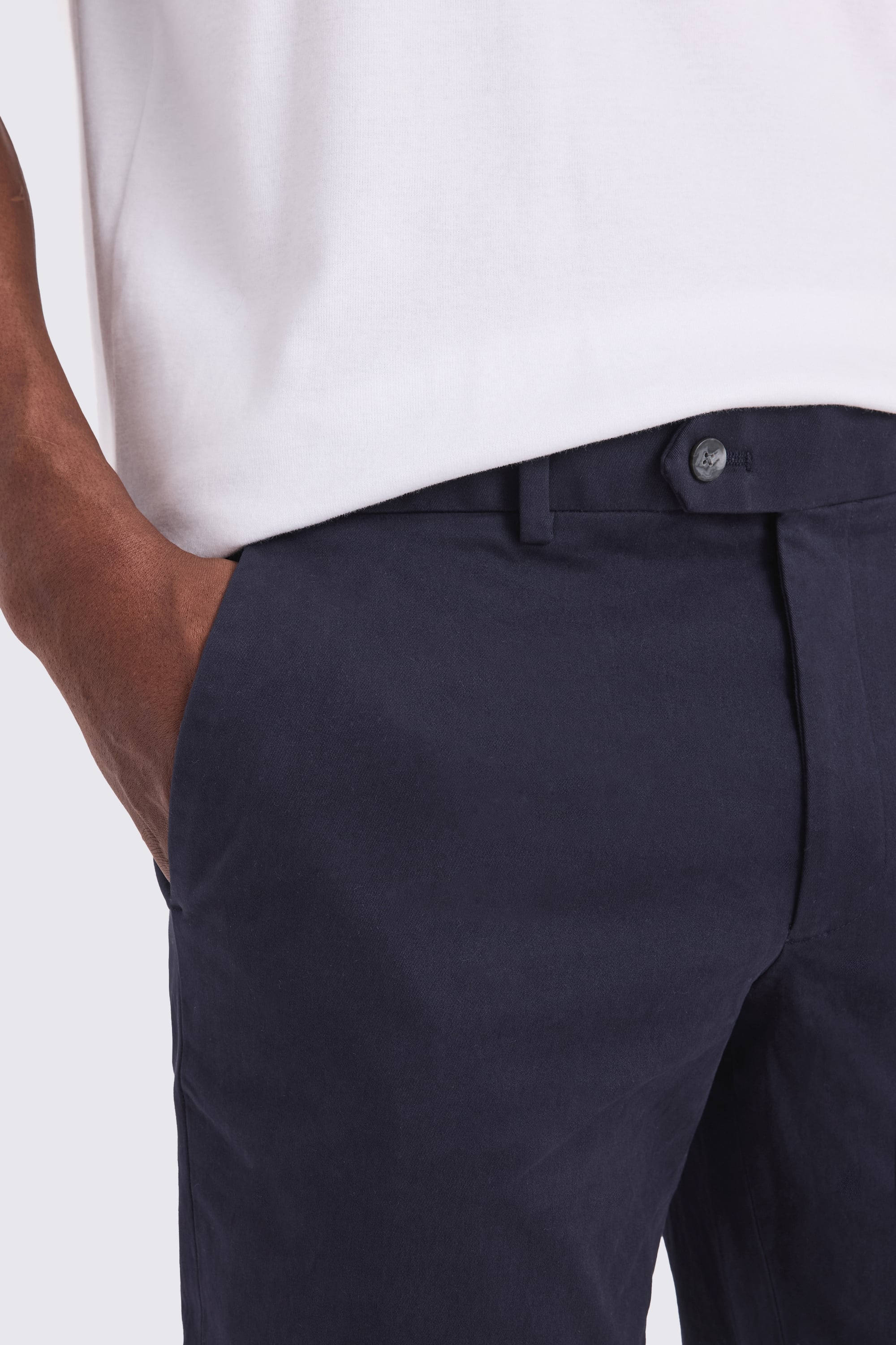 Slim Fit Navy Cotton-Stretch Chinos 