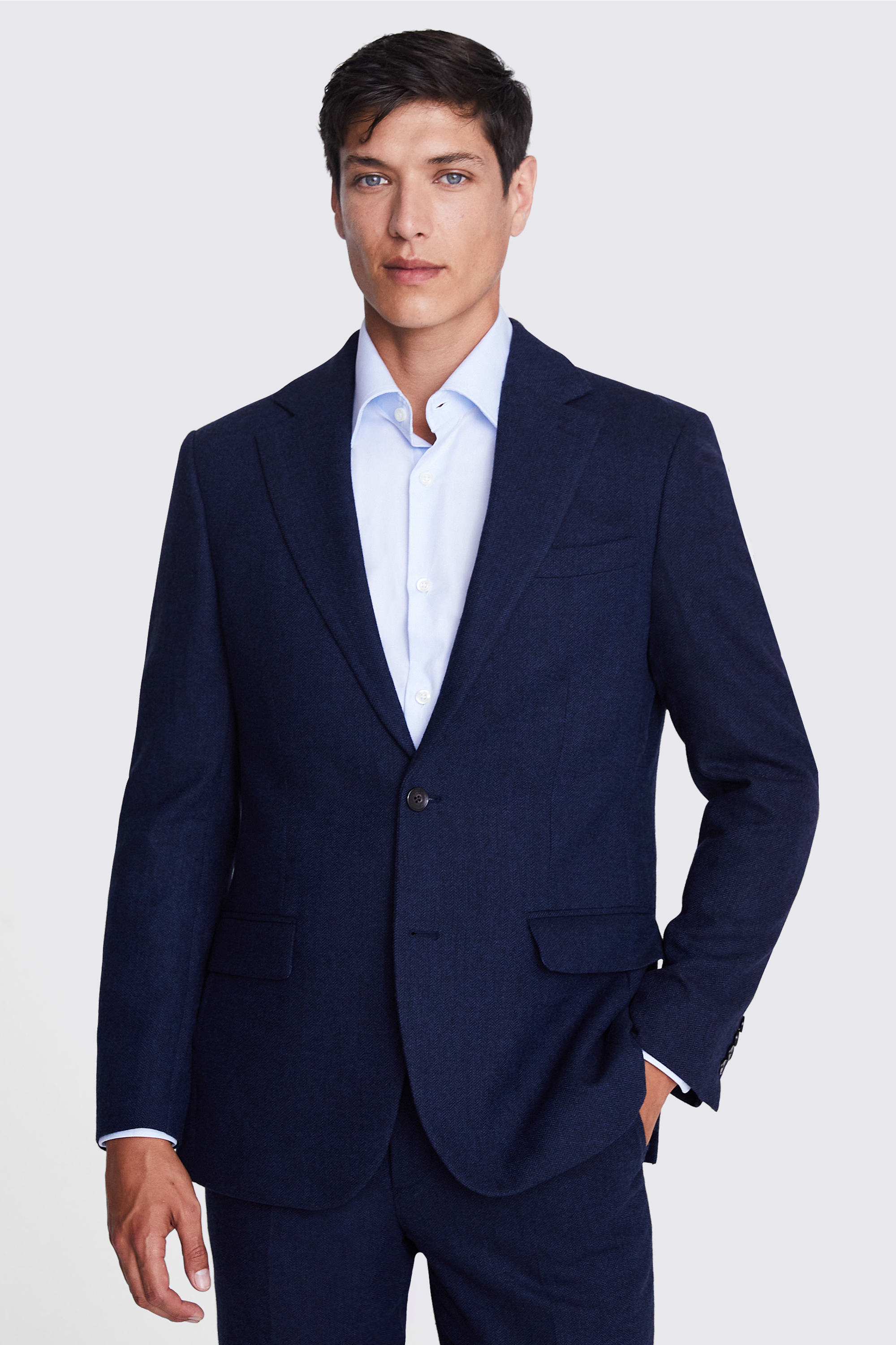 Custom Made ink herringbone suit