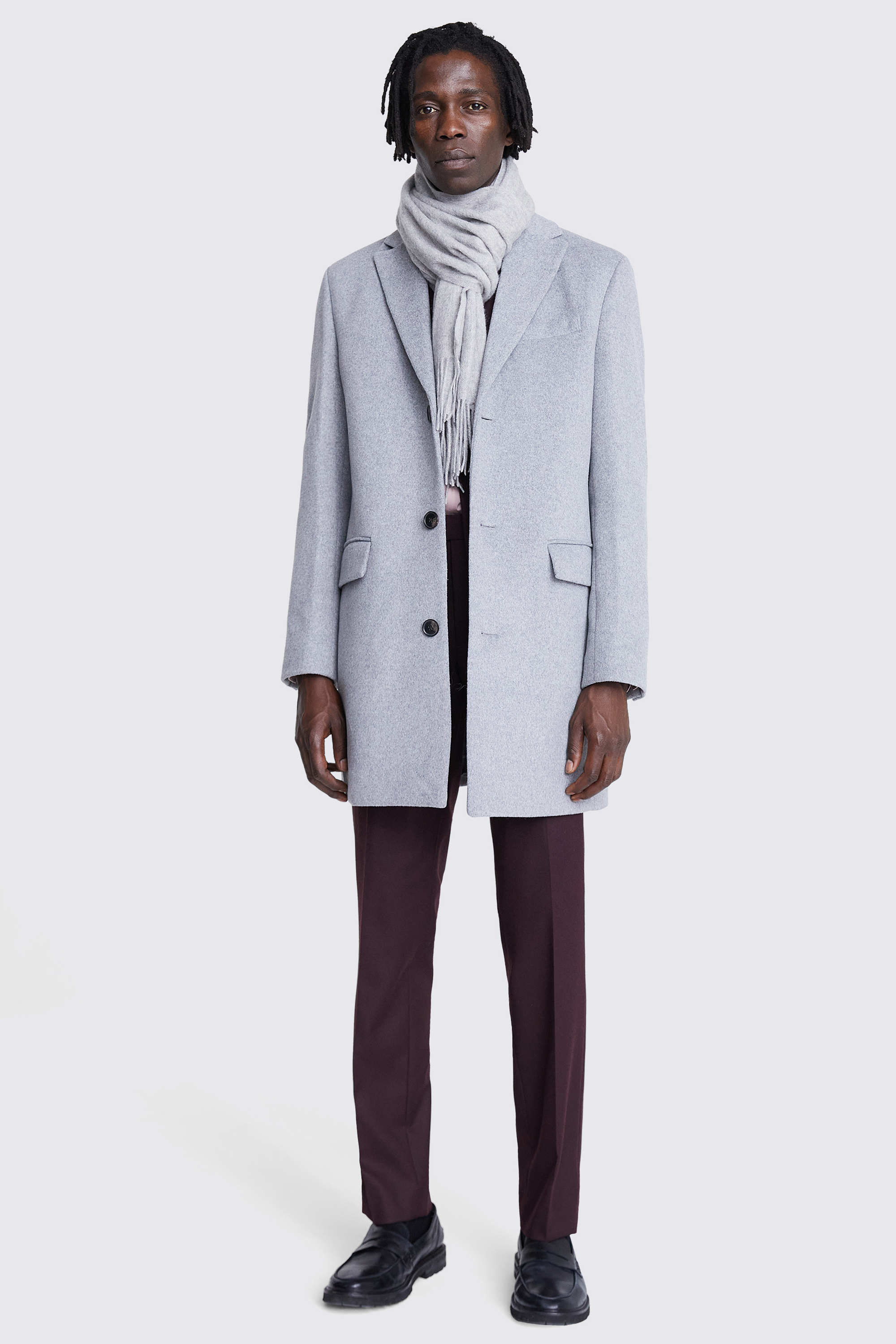 Light Grey Wool Blend Overcoat | Buy Online at Moss